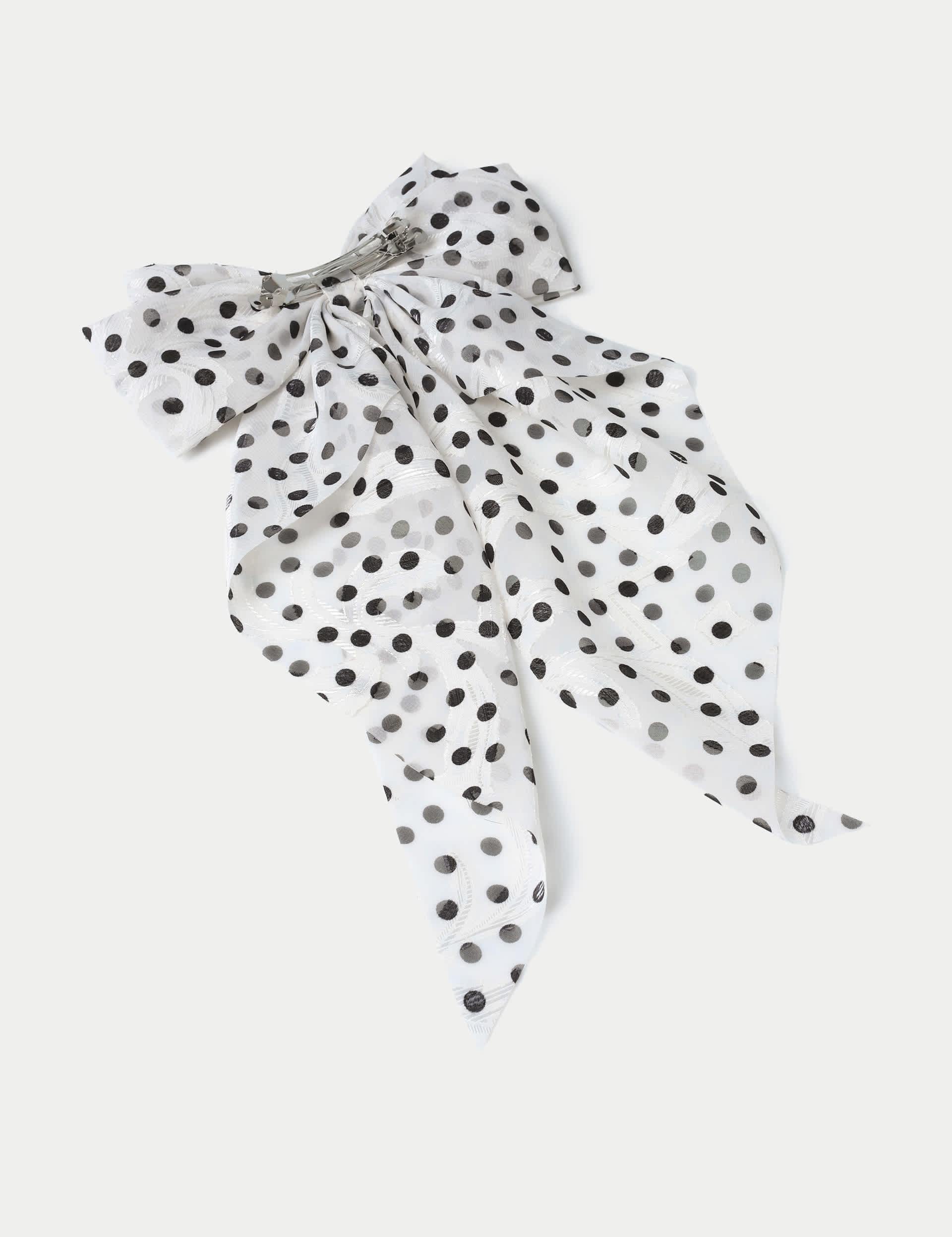 M&S Collection Women's Polka Dot Oversized Bow - Black/White, Black/White