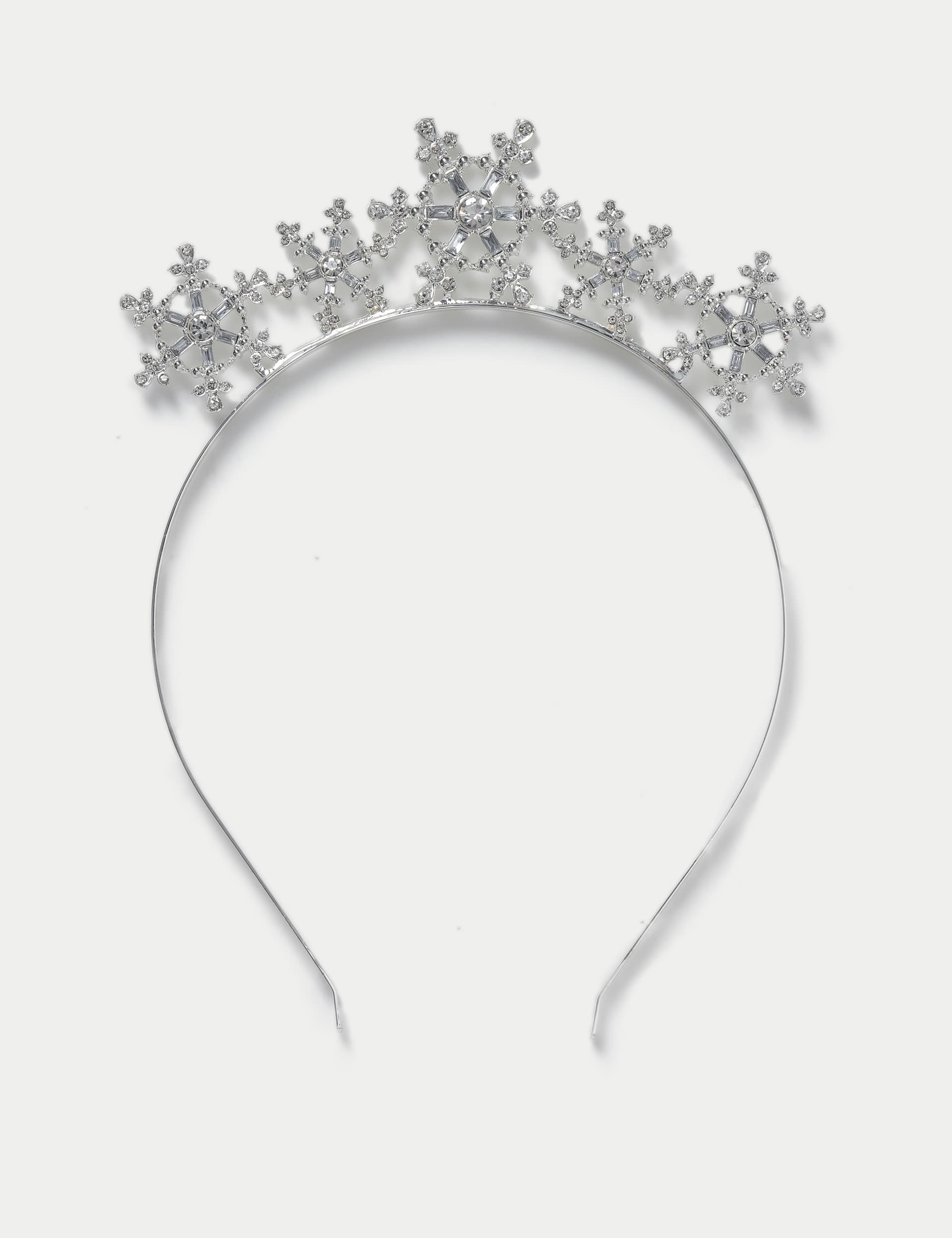 M&S Women's Christmas Silver Tone Snowflake Headband, Silver