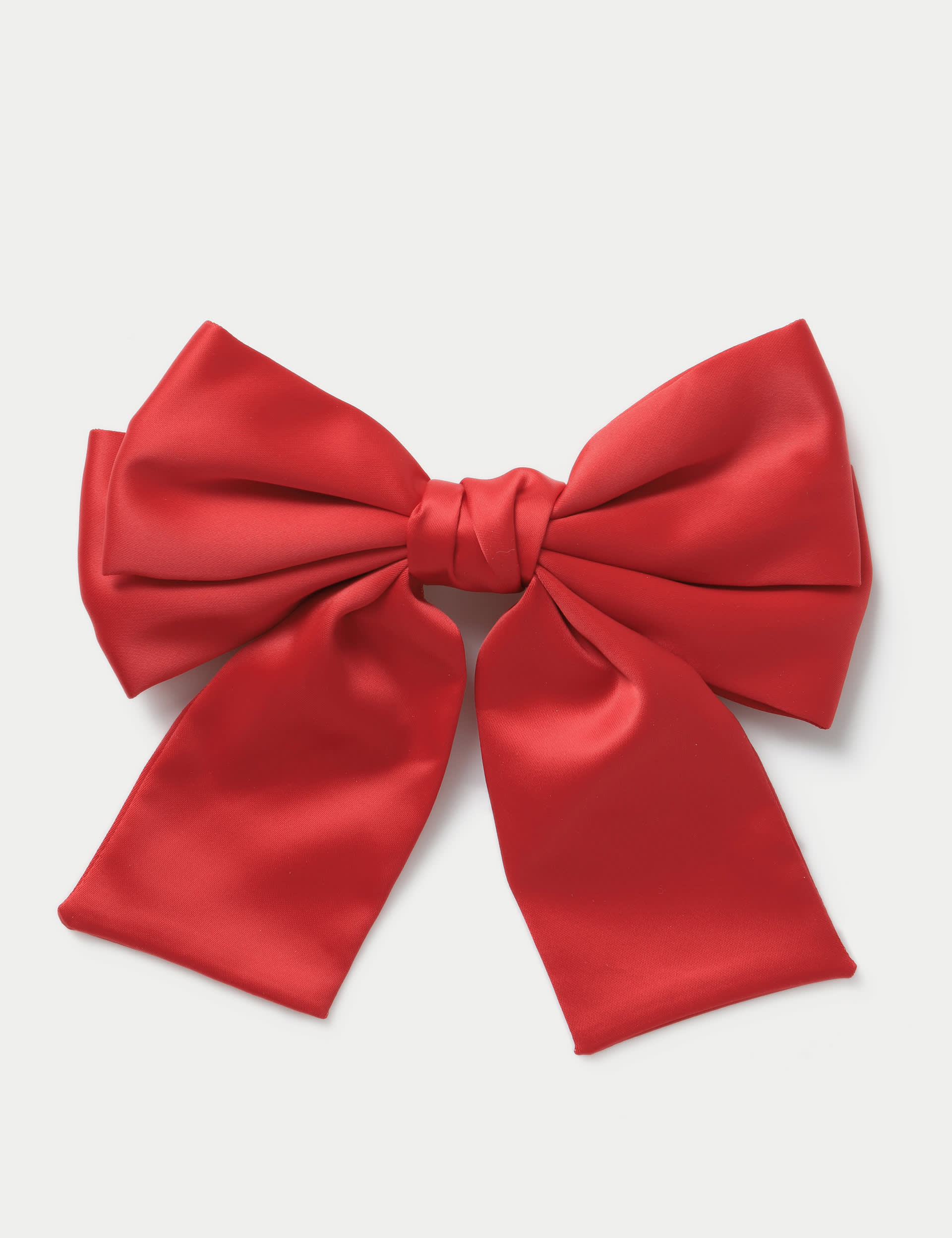 M&S Women's Red Satin Hair Bow, Red