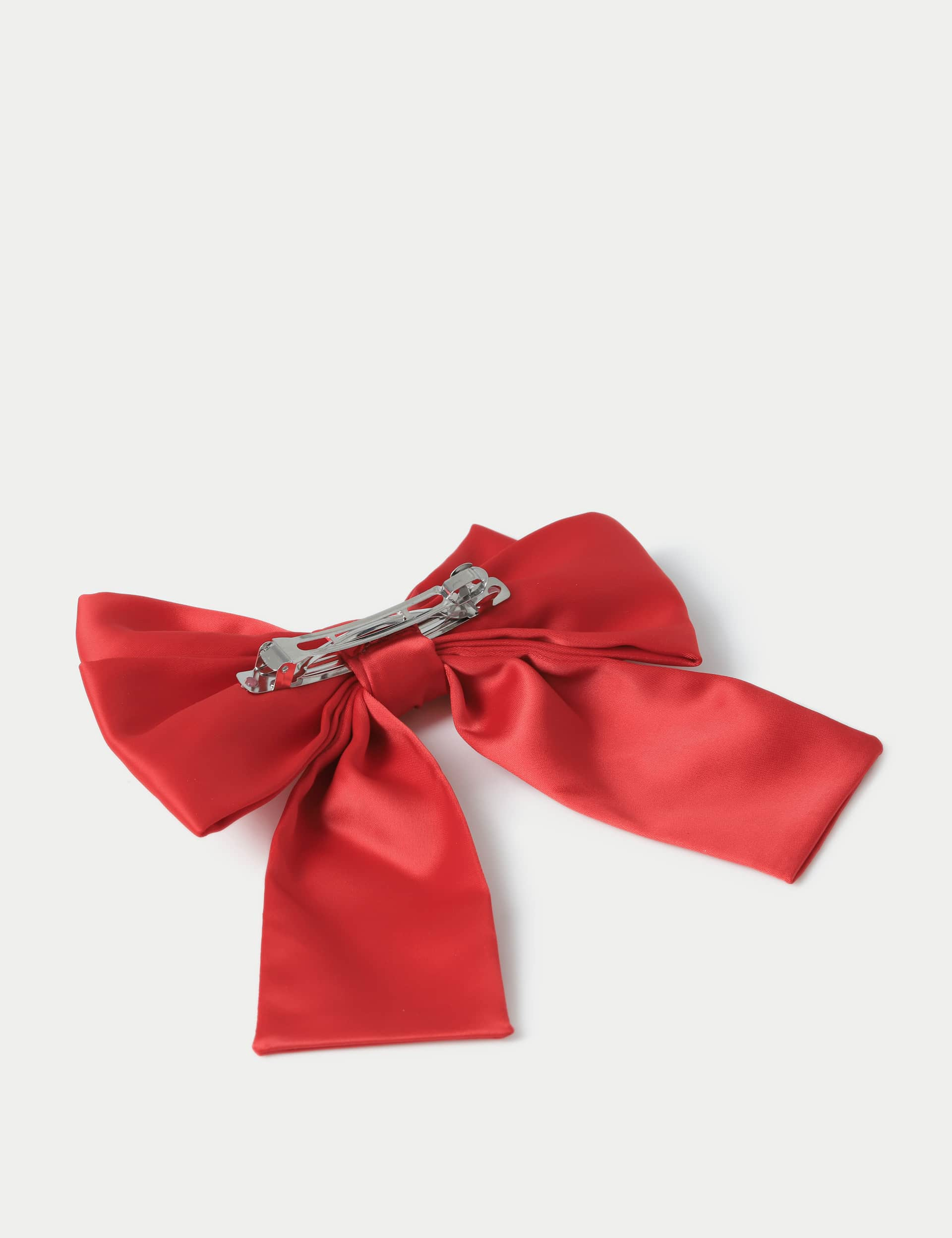 M&S Collection Women's Red Satin Hair Bow, Red