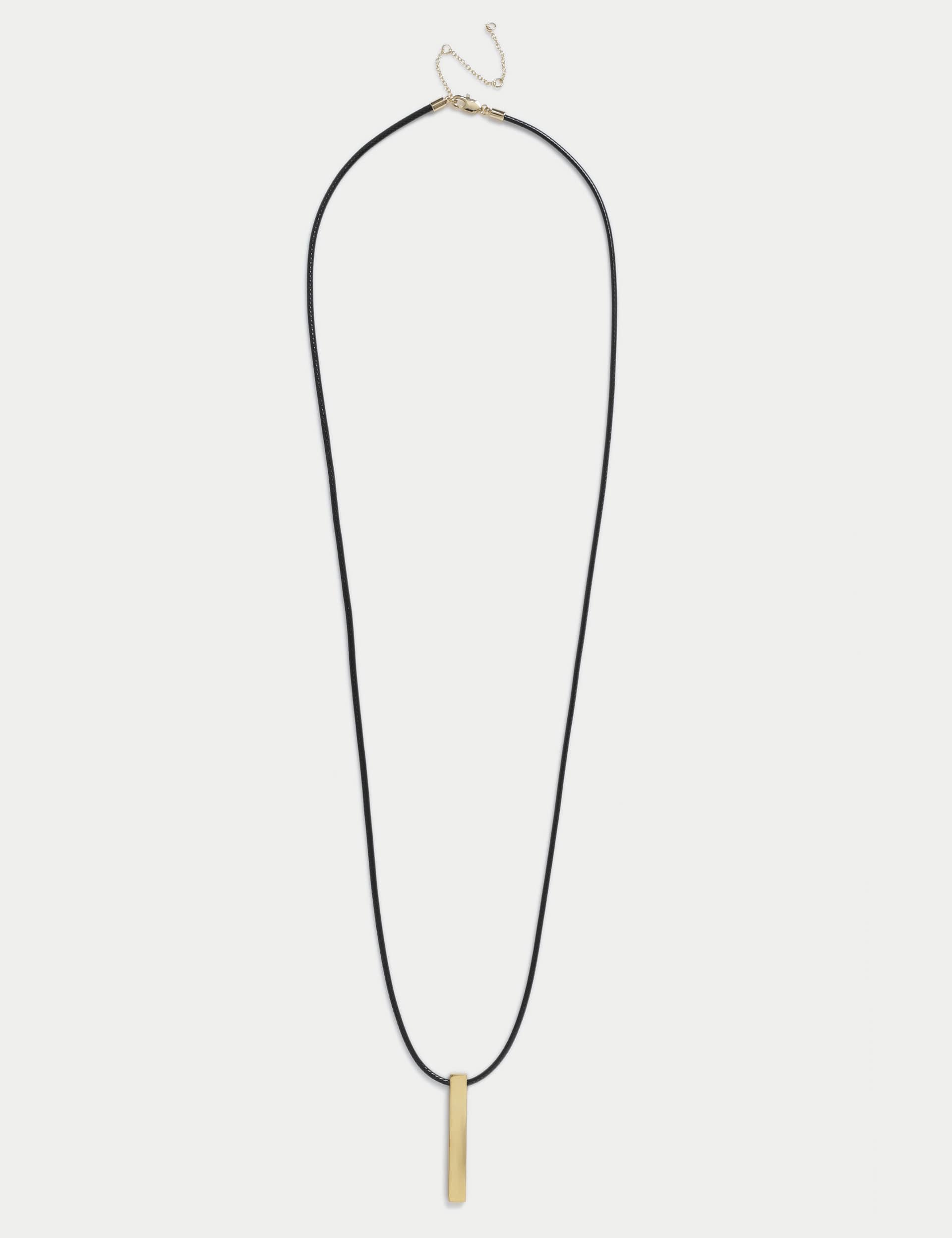 M&S Women's Gold Tone Pendant on Black Cord, Gold