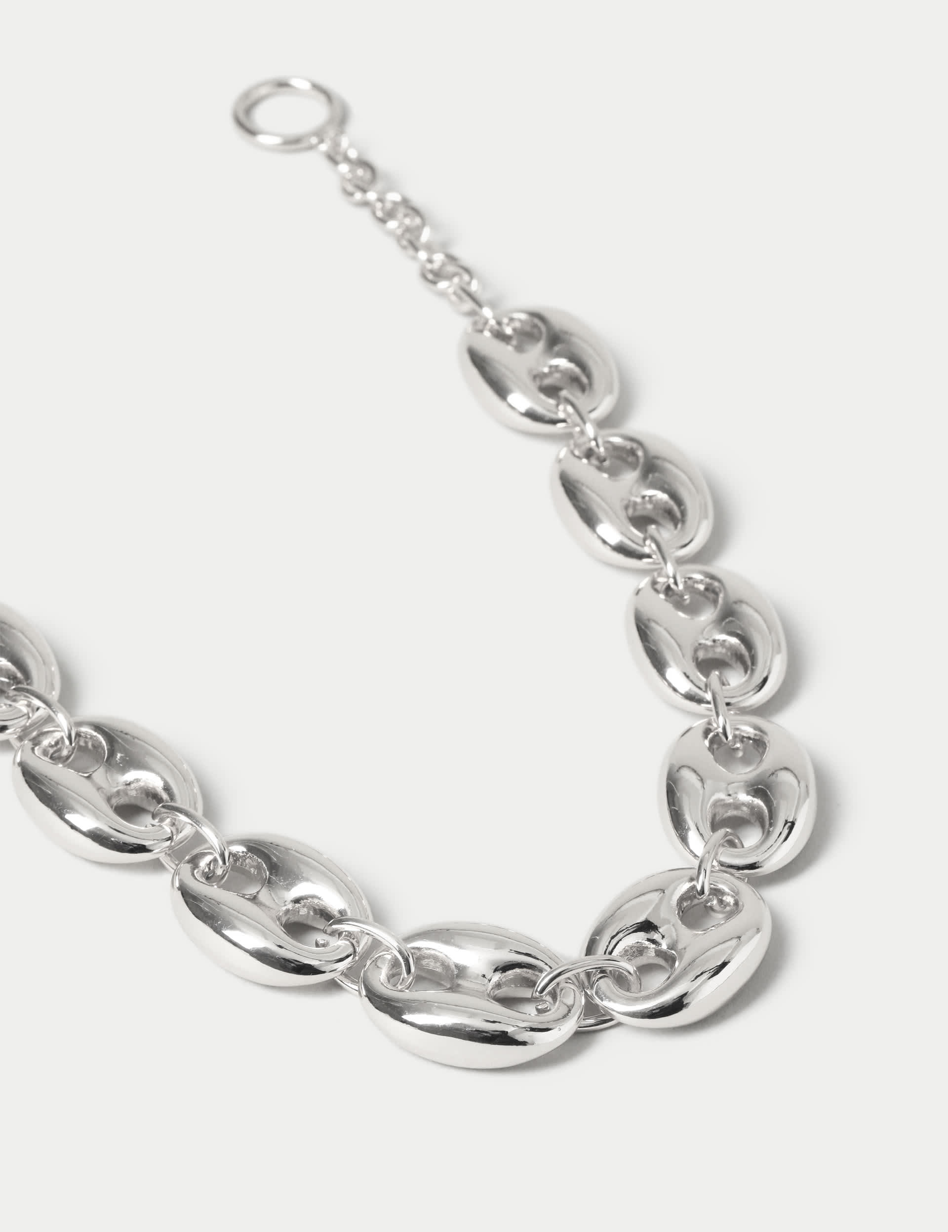 M&S Women's Gold Chunky Chain Necklace - Silver, Silver