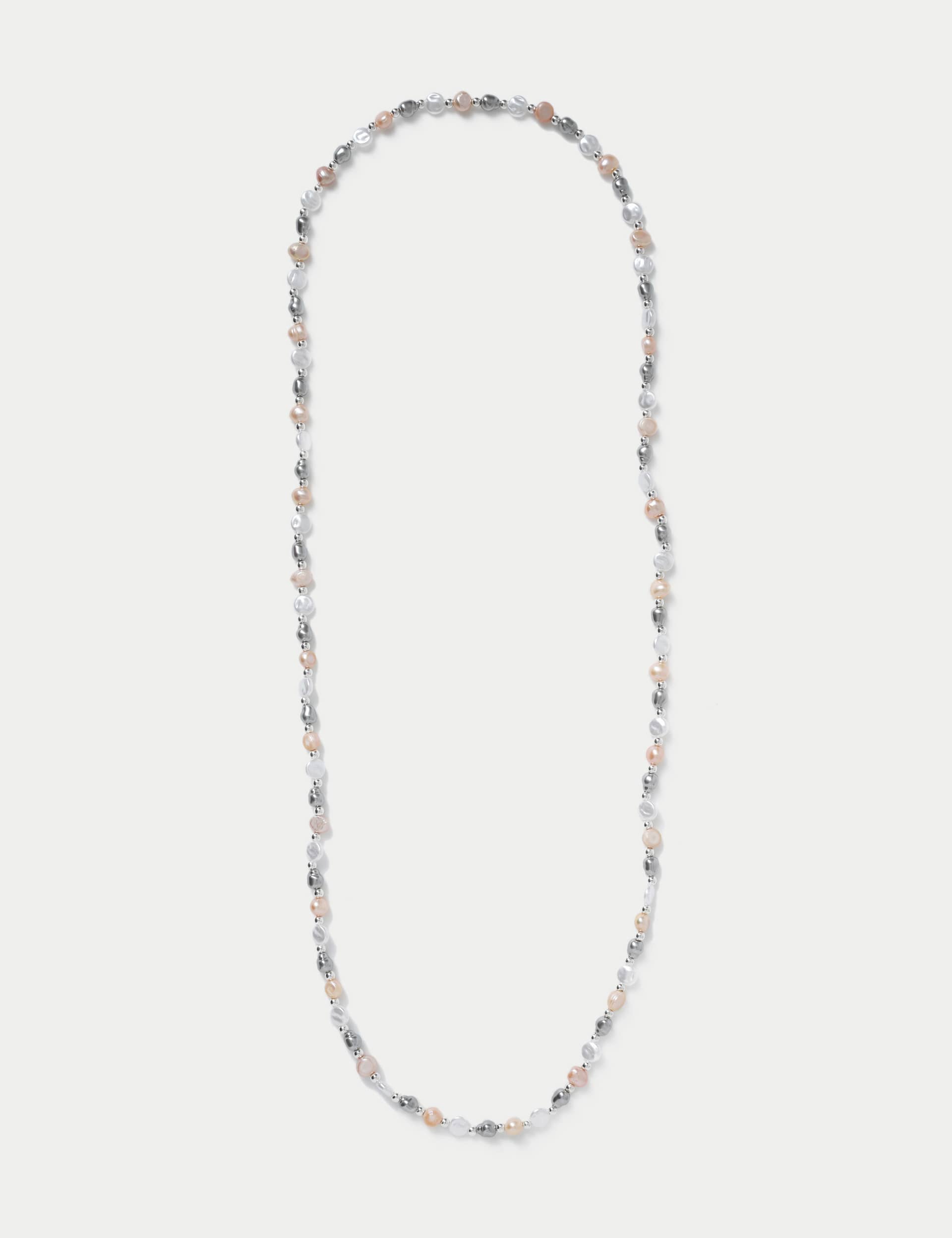 M&S Women's Multi Pearl Long Length Necklace