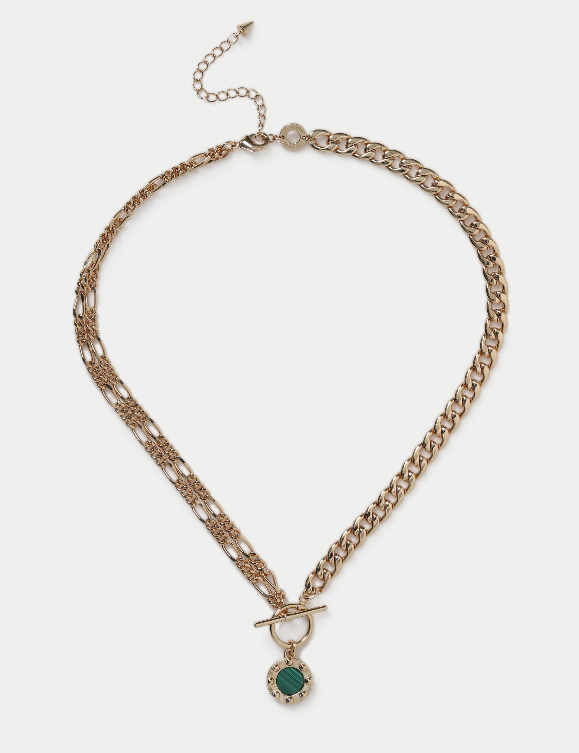 M&S Women's 14ct Gold Plated Semi Precious Curb Chain, Gold