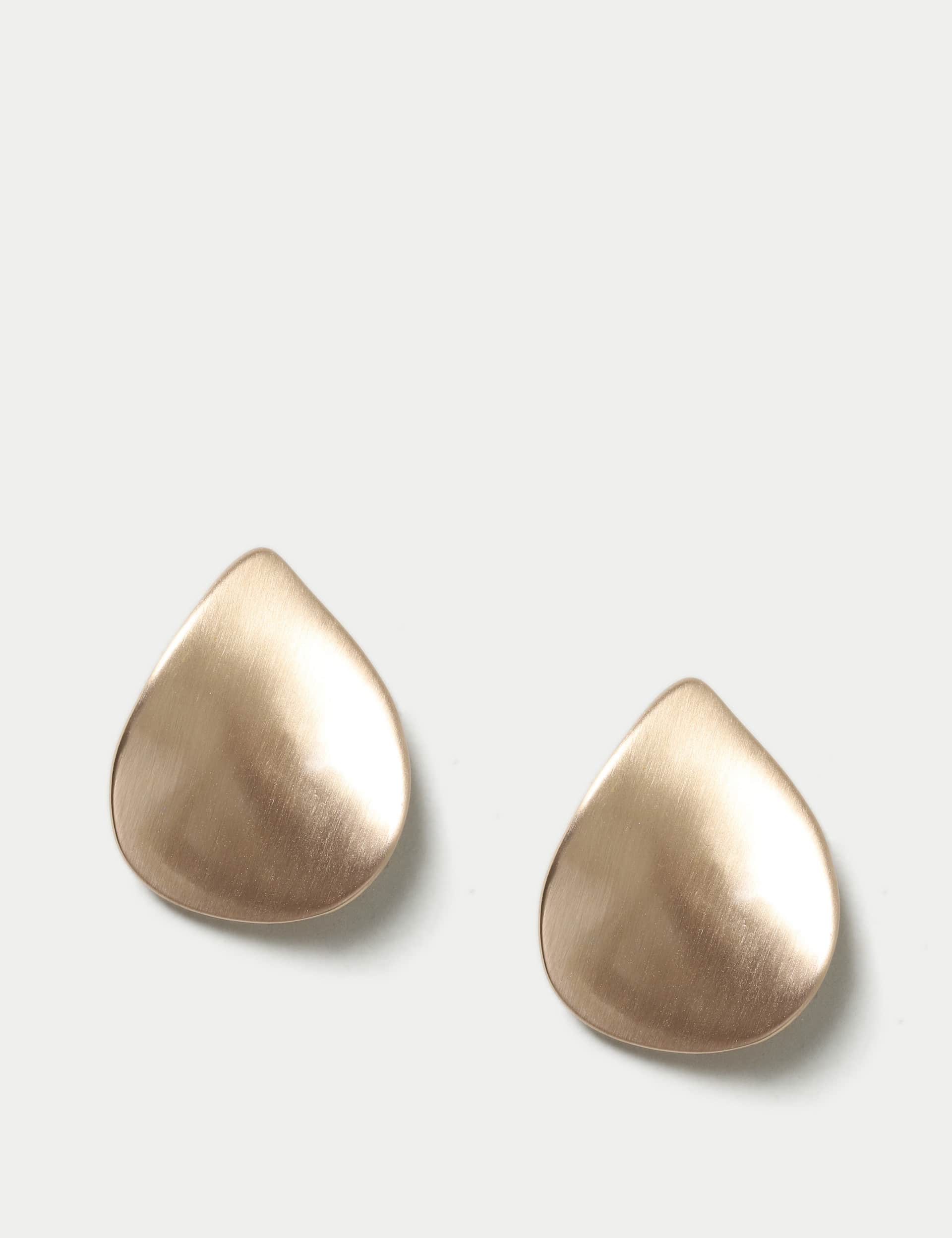 M&S Women's Gold Tone Brushed Stud Earring  Gold