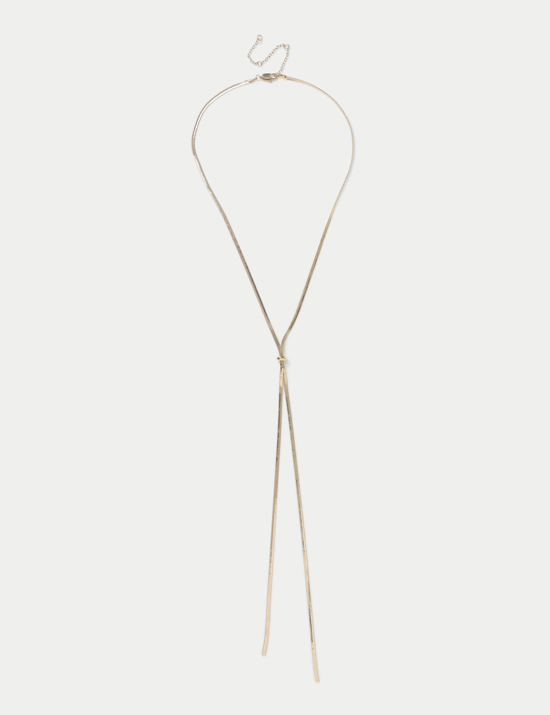 M&S Women's Gold Tone Snake Chain Lariat Long Necklace, Gold