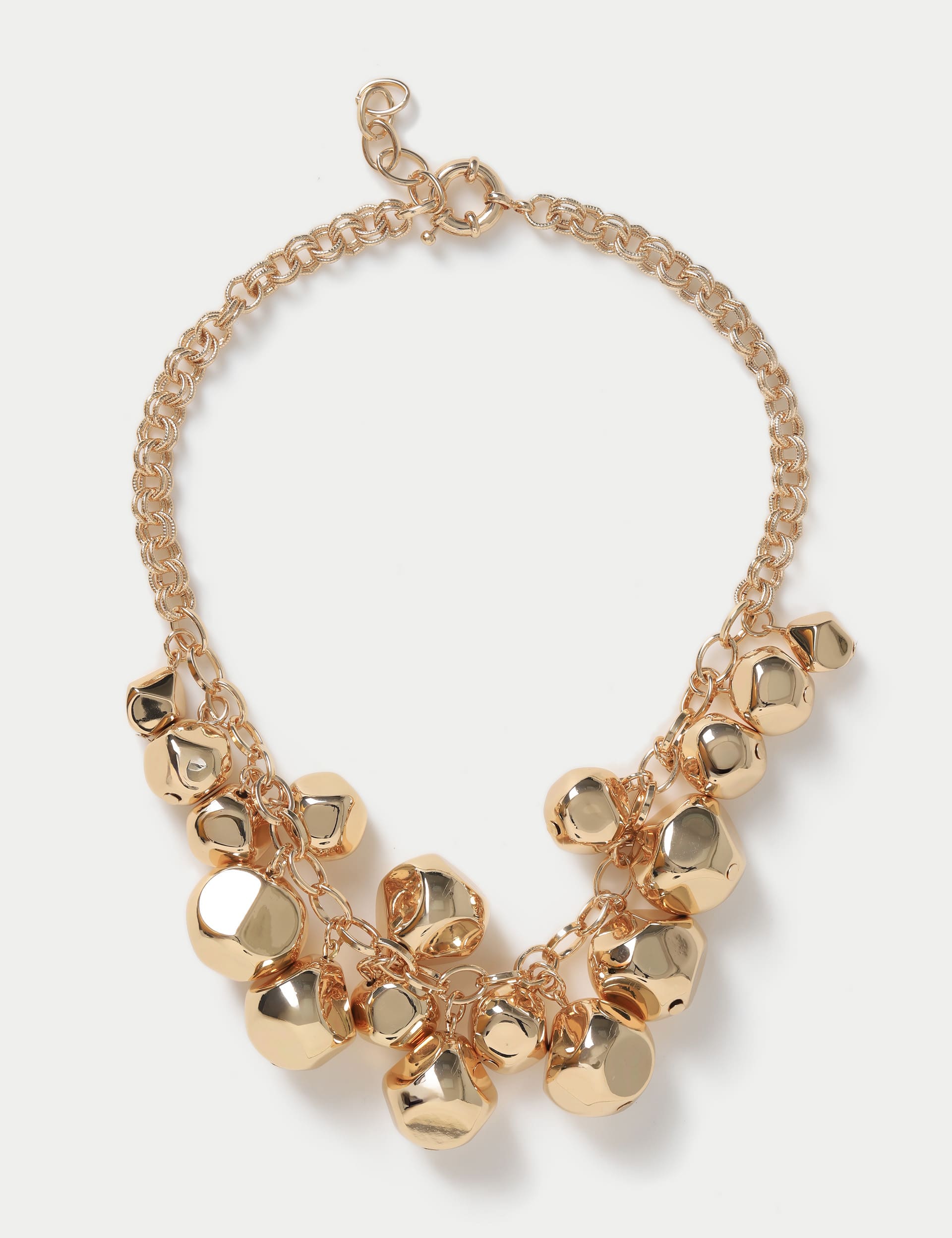 M&S Women's Gold Tone Statement Nugget Collar Necklace, Gold