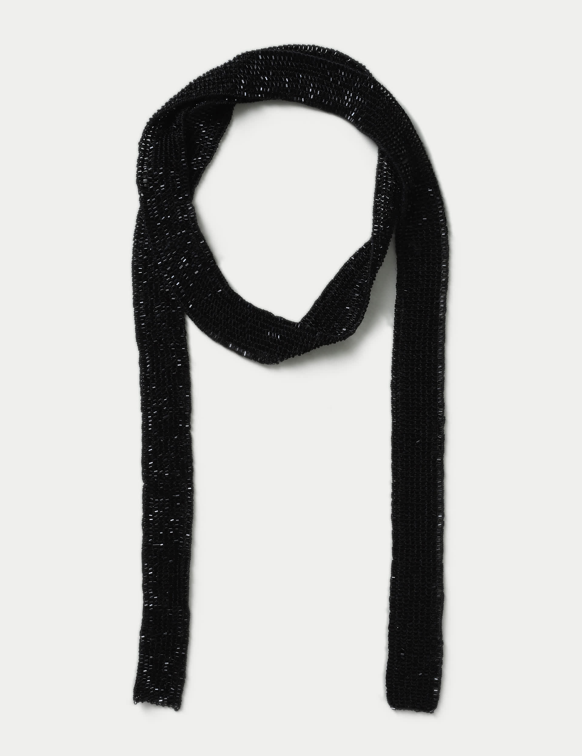 M&S Women's Black Beaded Scarf, Black