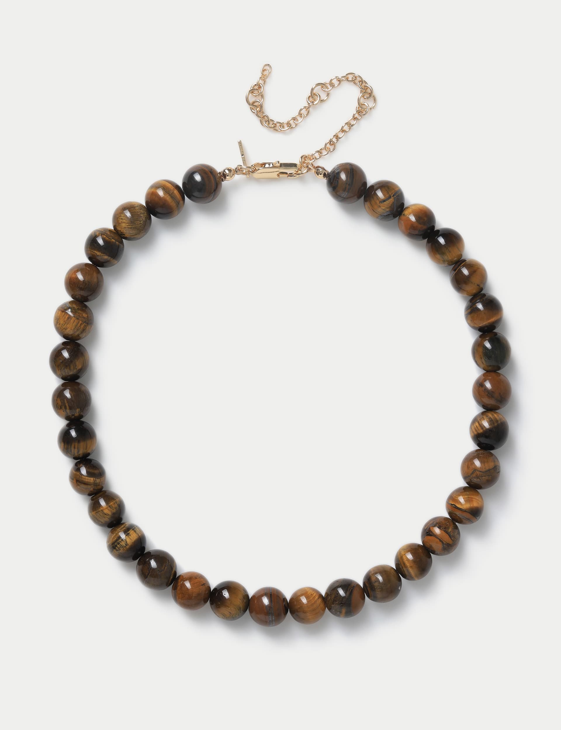 Autograph Women's Real Stone Tigers Eye Sphere Necklace - Brown, Brown