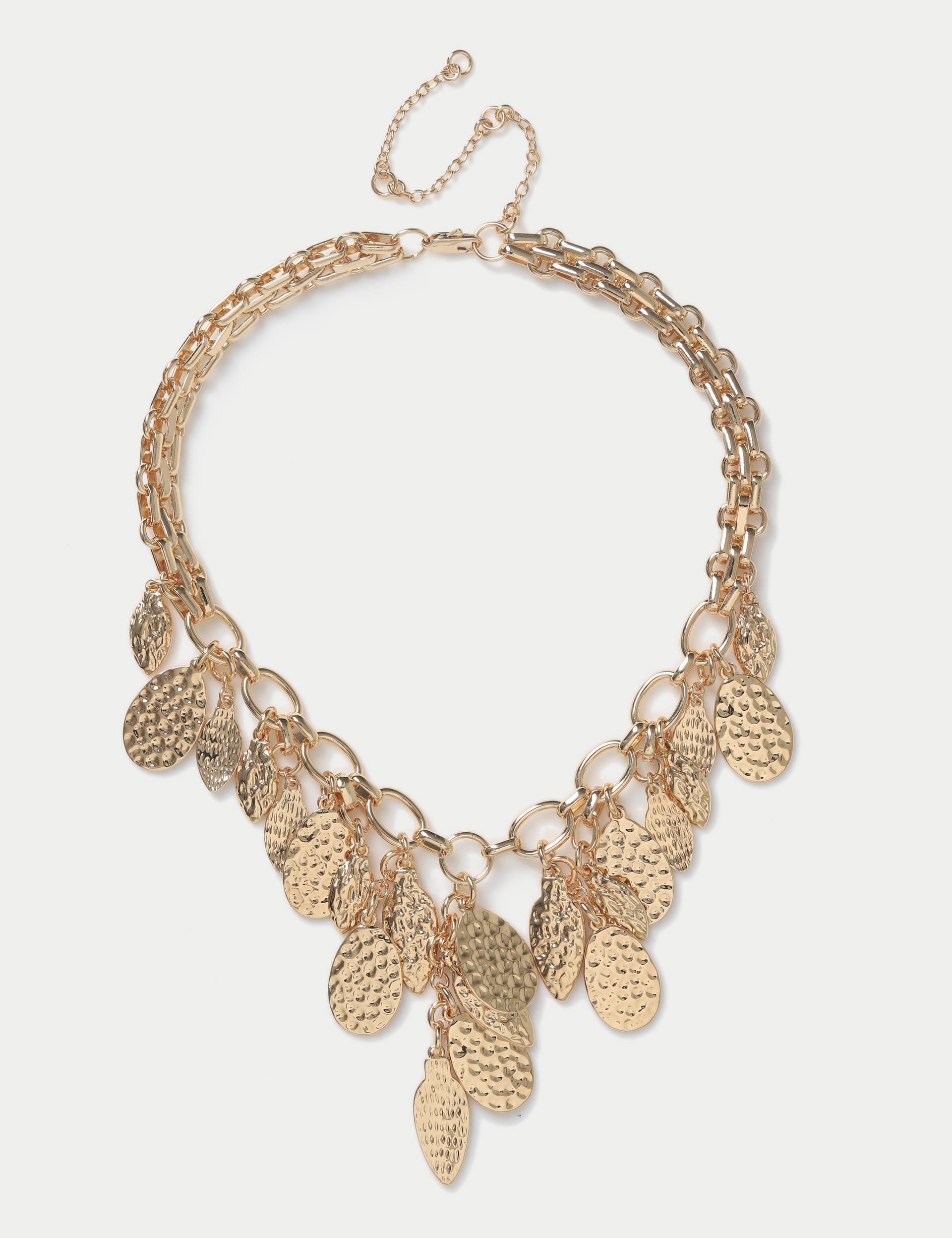 M&S Women's Gold Tone Statement Leaf Necklace, Gold