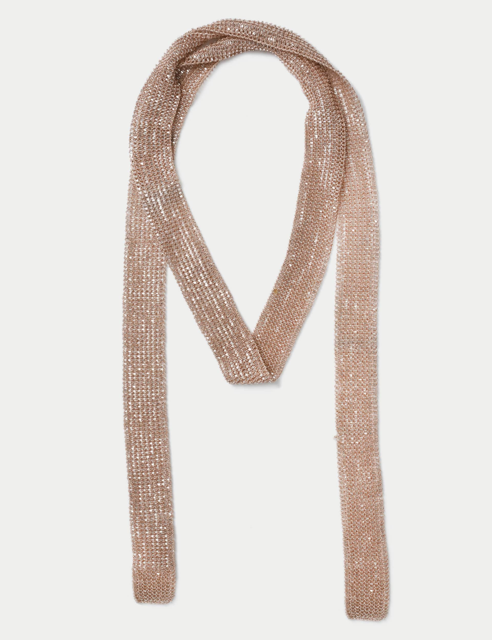 M&S Women's Amber Beaded Scarf, Amber