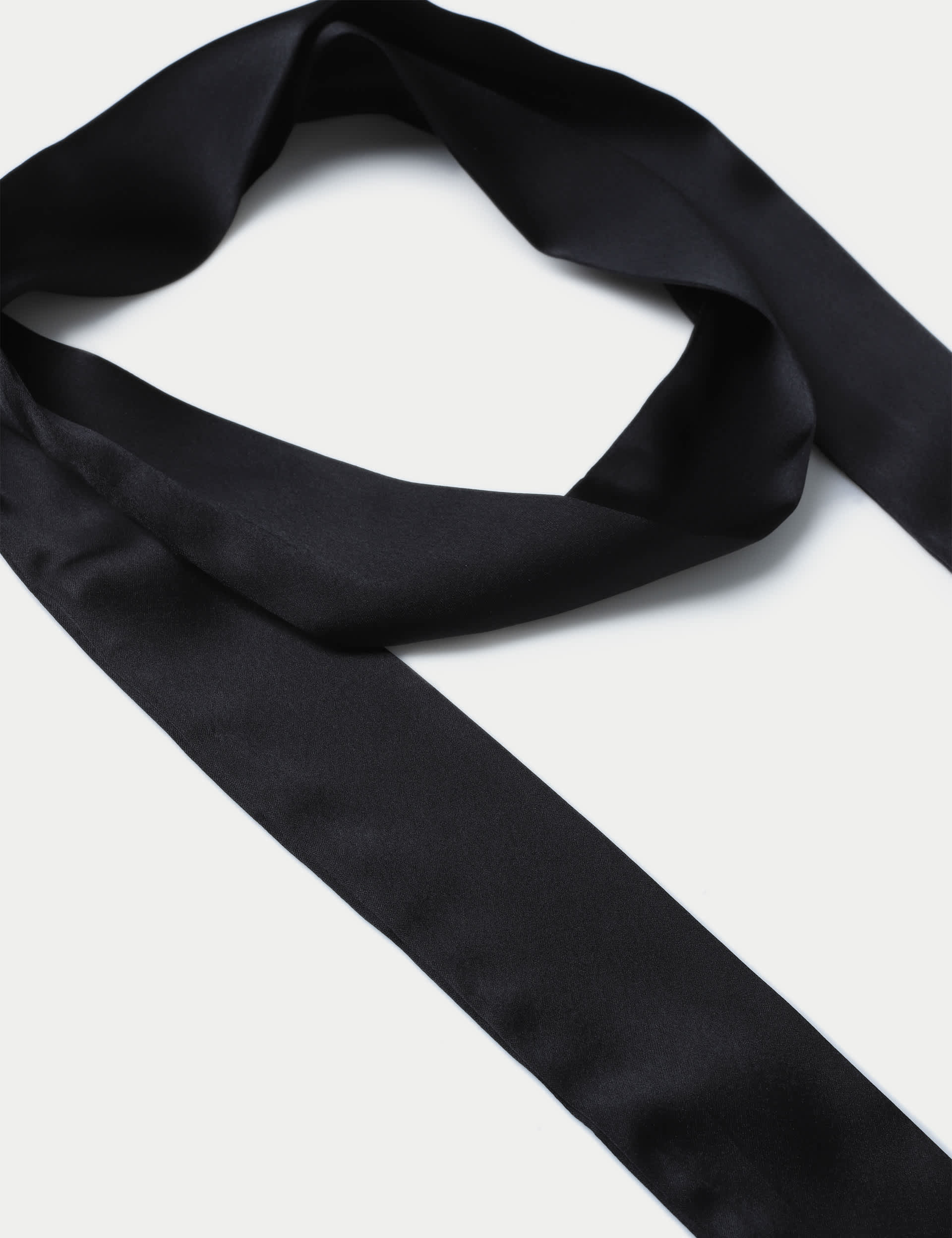 M&S Collection Women's Black Satin Look Scarf, Black