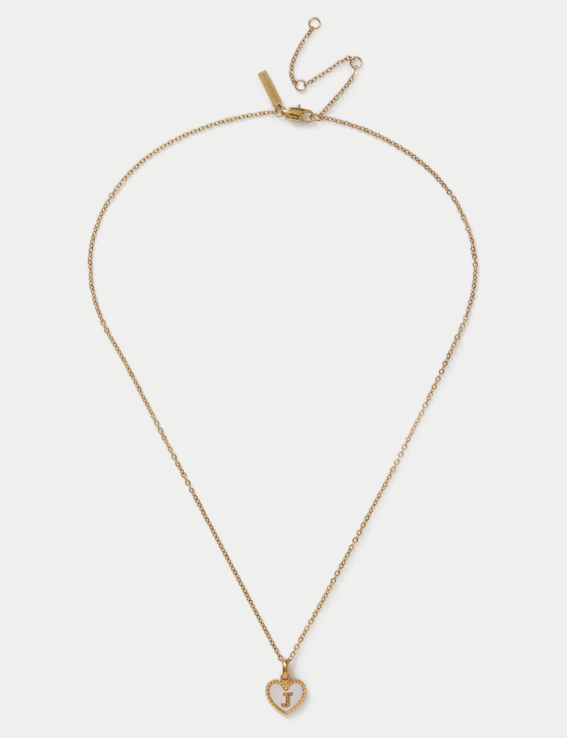 Autograph Women's Waterproof Initial Heart Necklace J