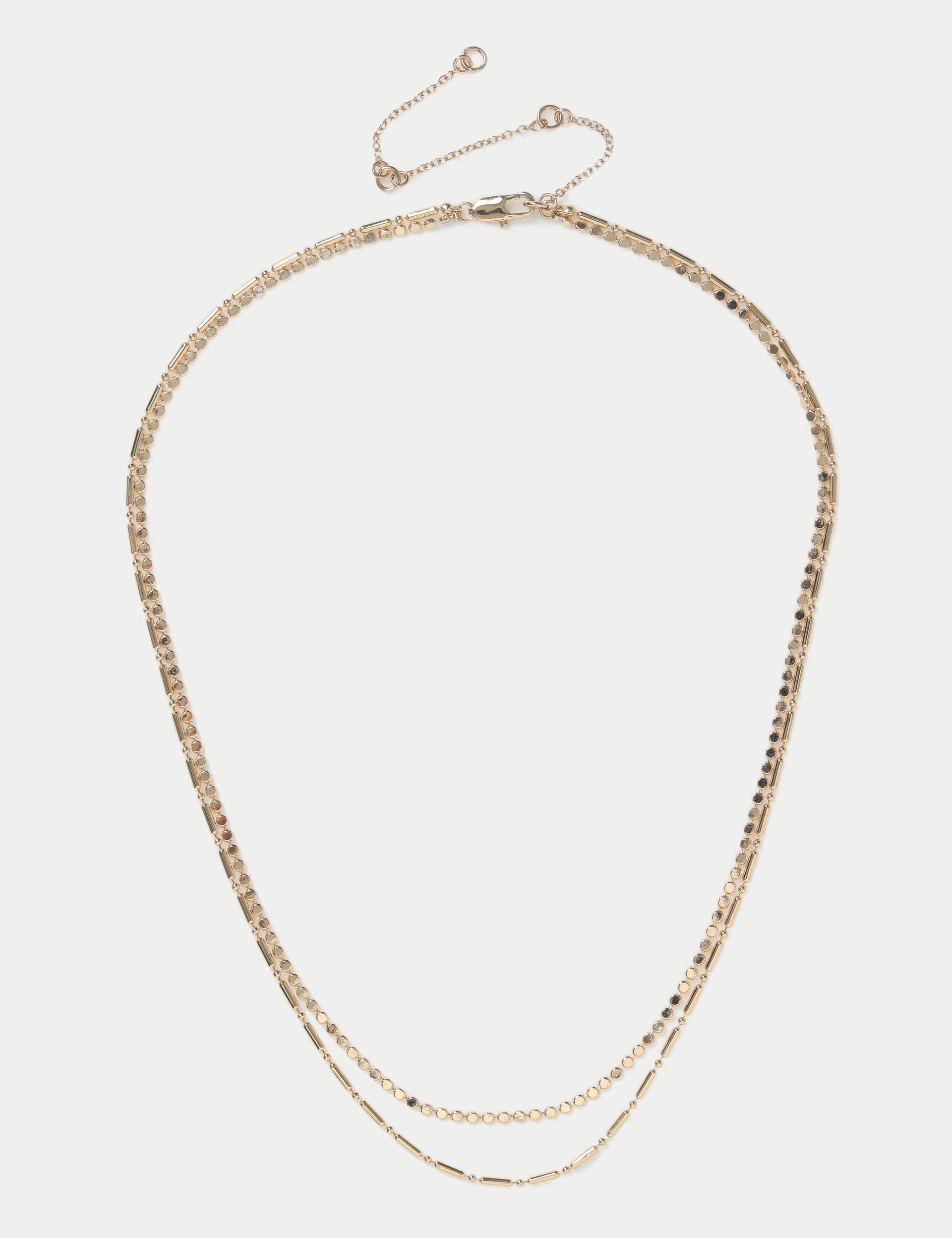 M&S Women's Gold Tone Multi Row Fine Chain Necklace  Gold