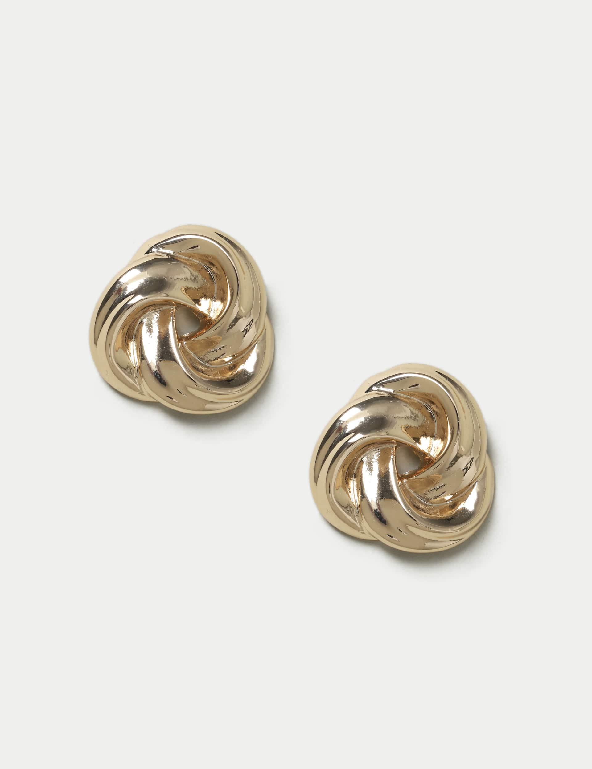 M&S Women's Oversized Swirl Stud Earrings - Gold, Gold