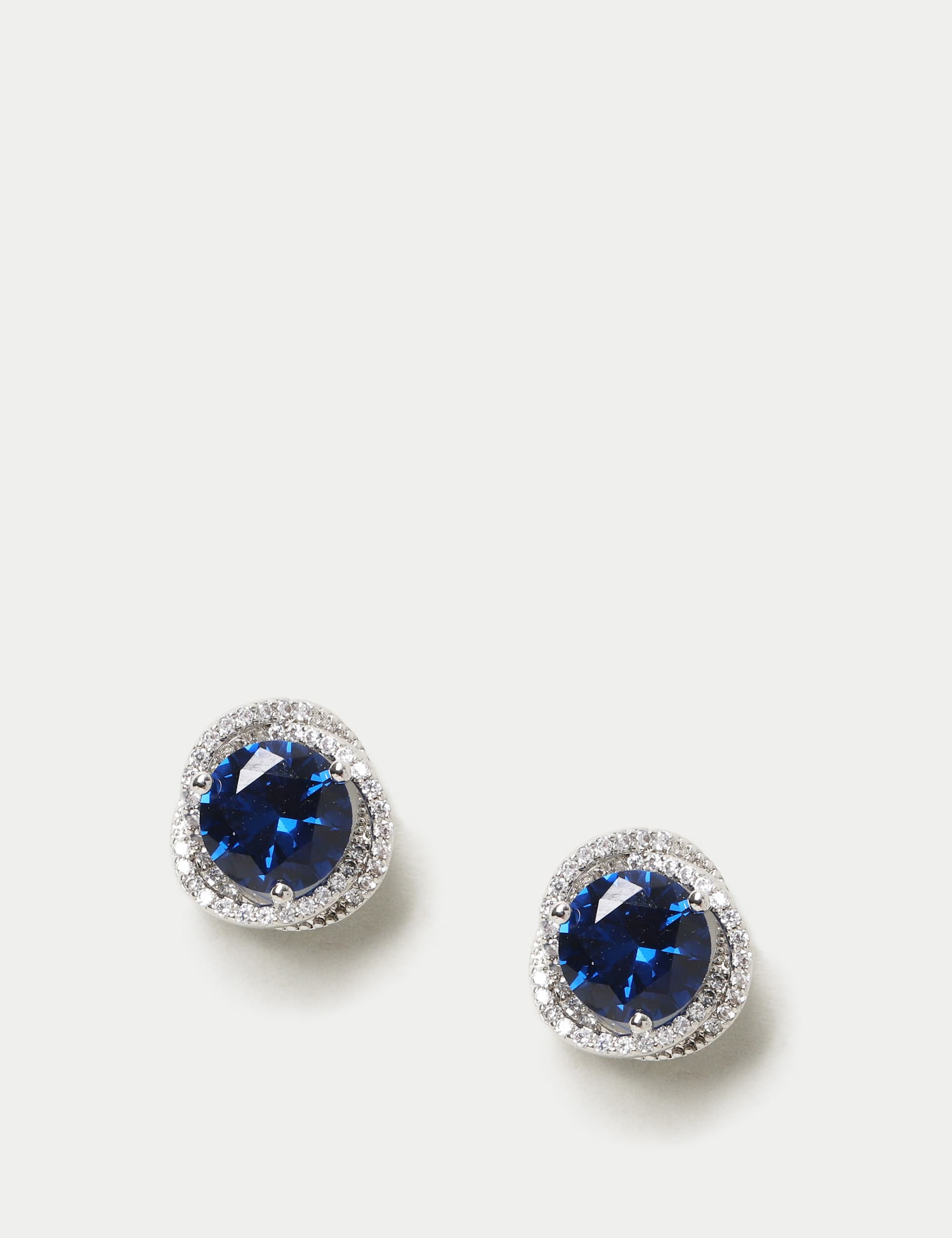 M&S Women's Platinum Plated Mega Sapphire Earring