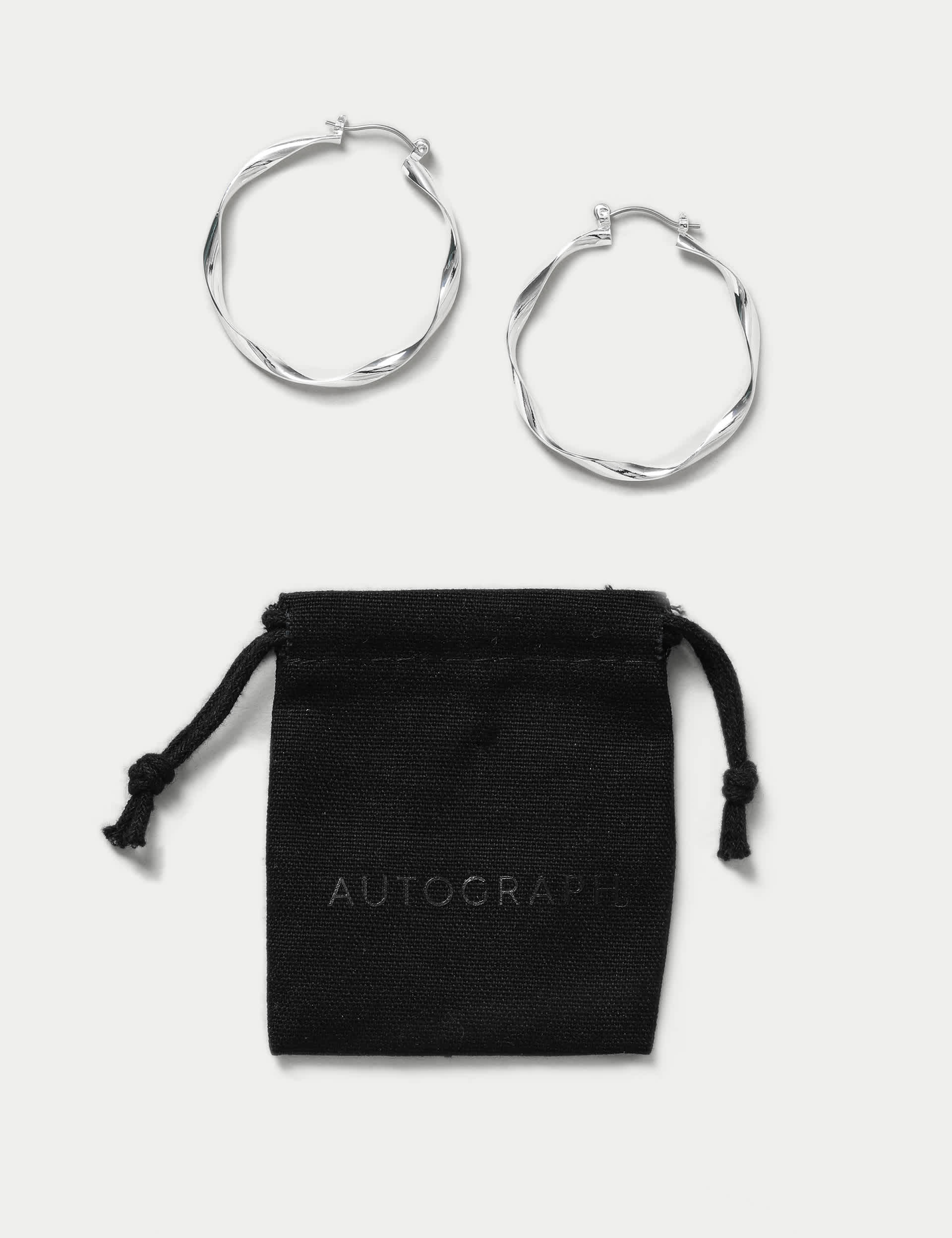 Autograph Women's Gold Twisted Hoop Earrings  Gold