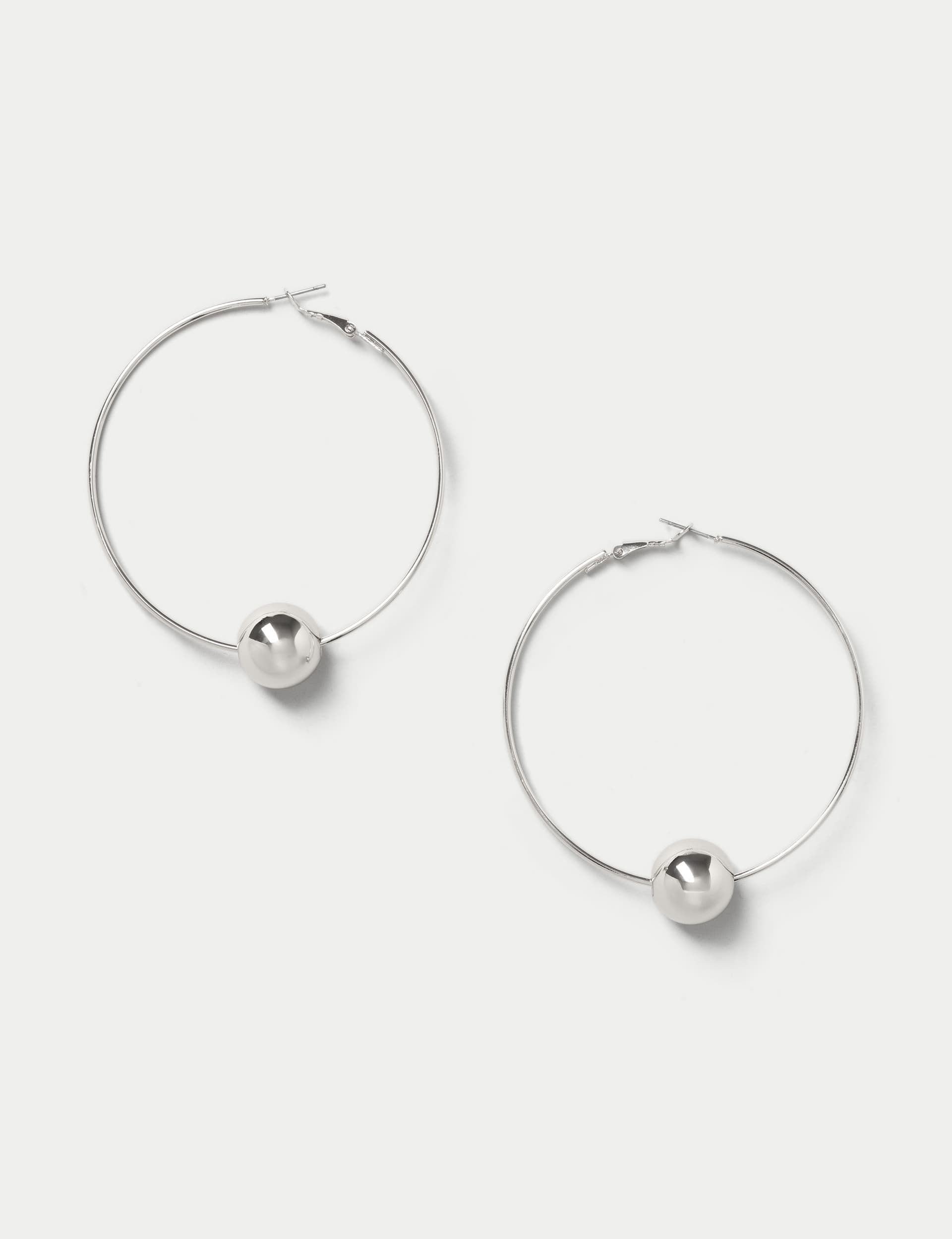 M&S Women's Large Hoop Ball Earrings