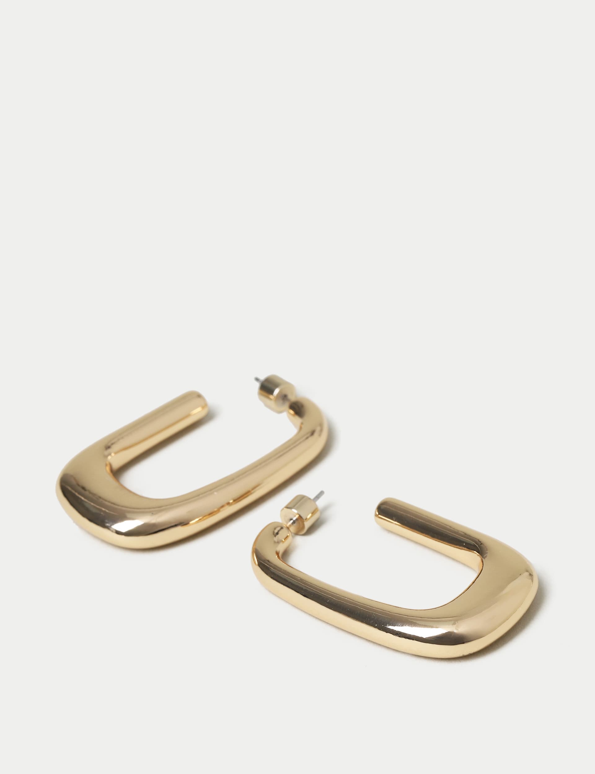 M&S Women's Gold Long Bubble Hoops, Gold