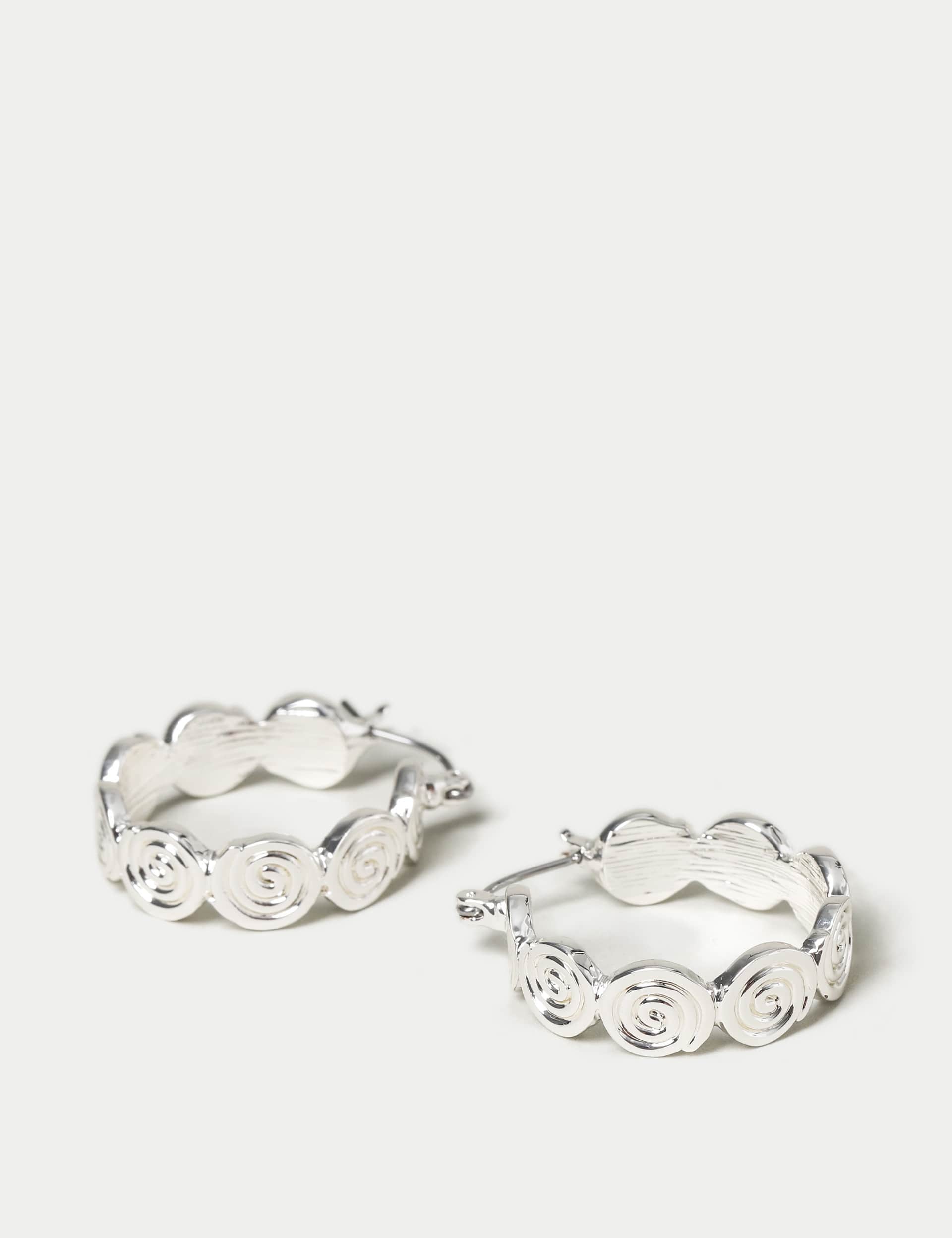 M&S Women's Swirl Small Hoop Earrings