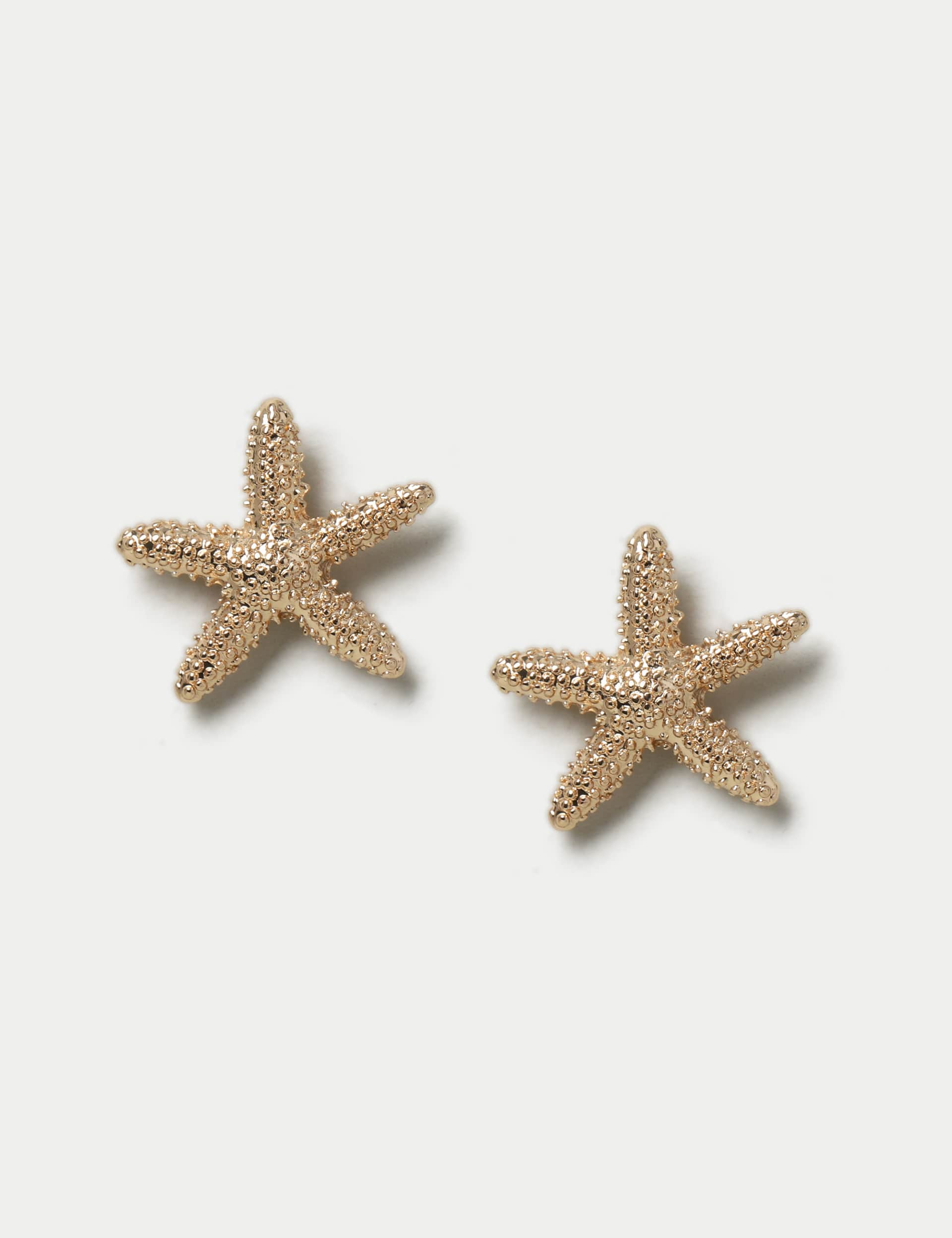 M&S Women's Gold Tone Starfish Stud Earrings, Gold