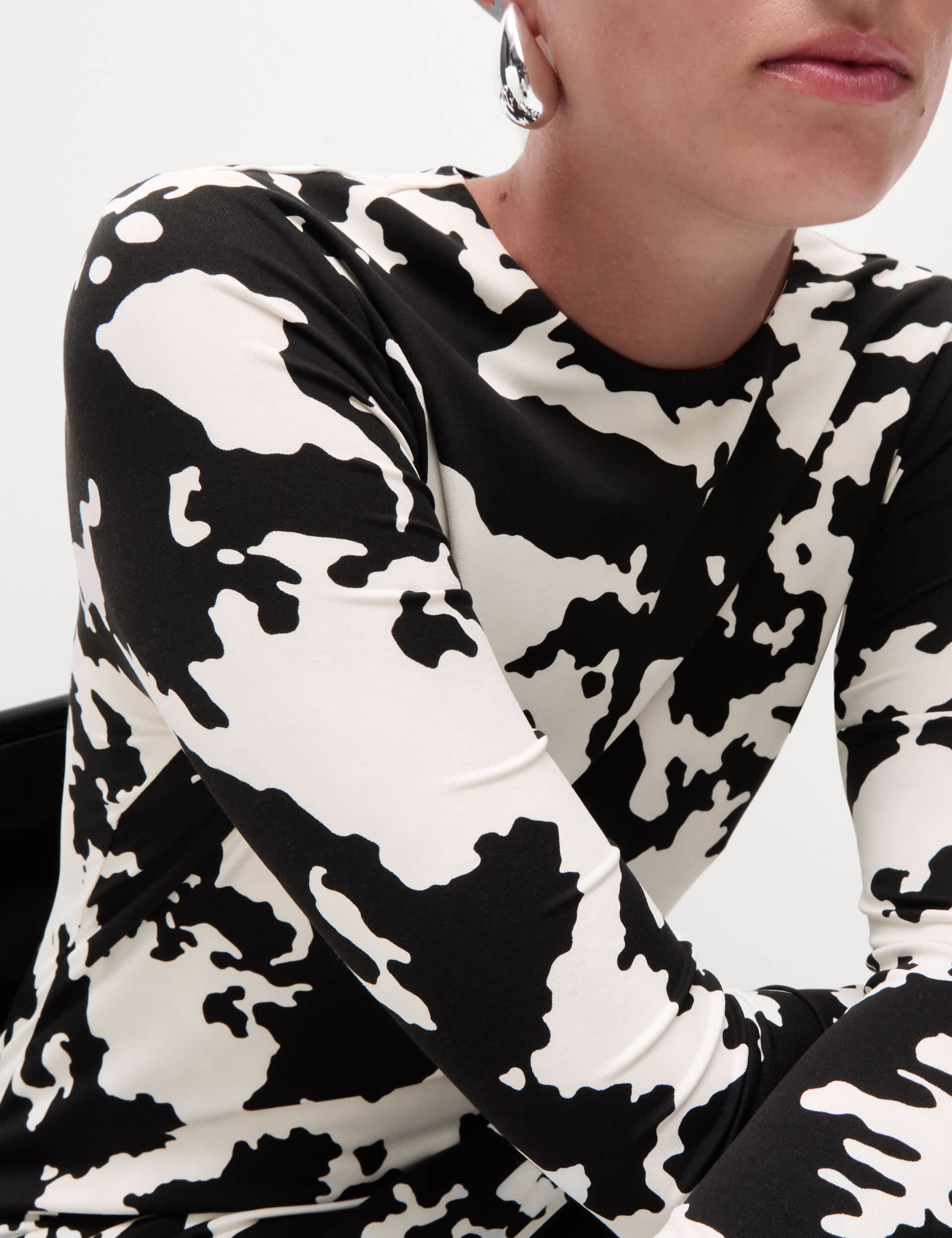 M&S Women's Printed Round Neck Midaxi Column Dress