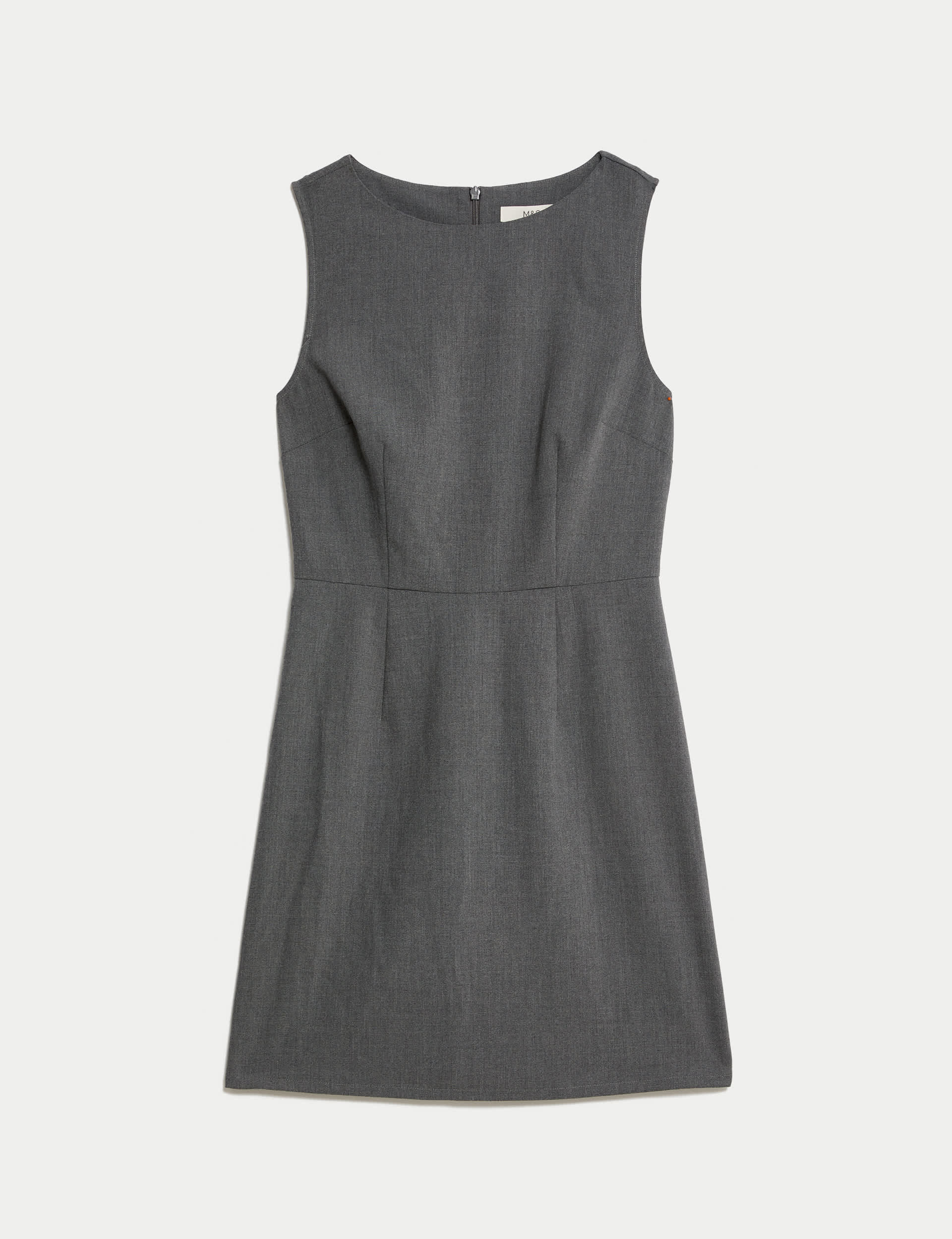 M&S Women's Round Neck Mini Column Dress - 14REG - Grey, Grey