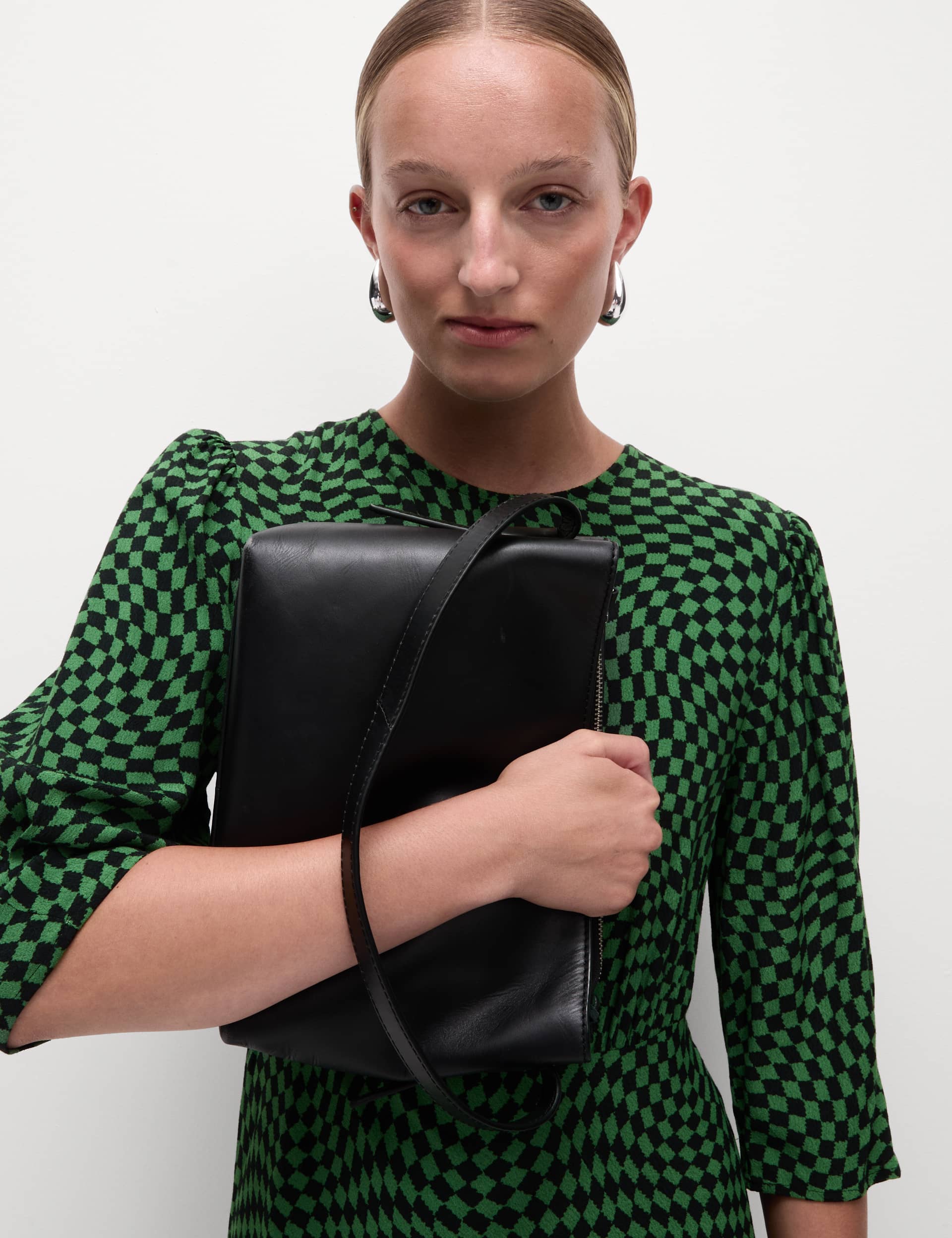 M&S Women's Printed Round Neck Midaxi Column Dress