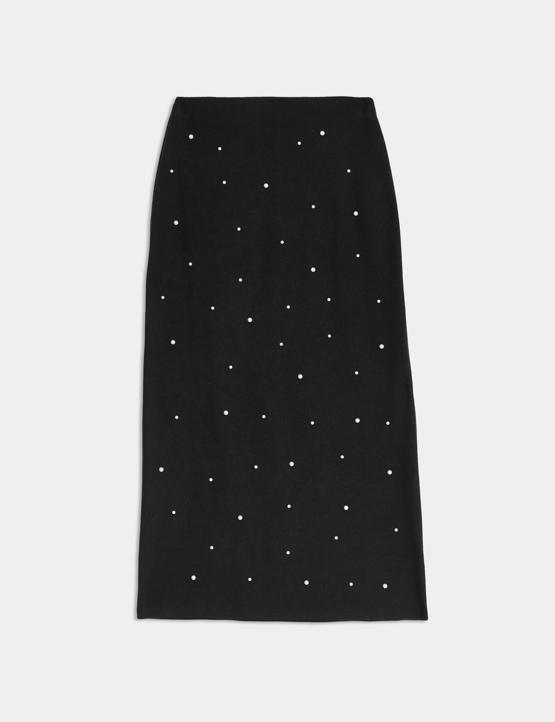 M&S Women's Embellished Midi Pencil Skirt - 12REG - Black, Black