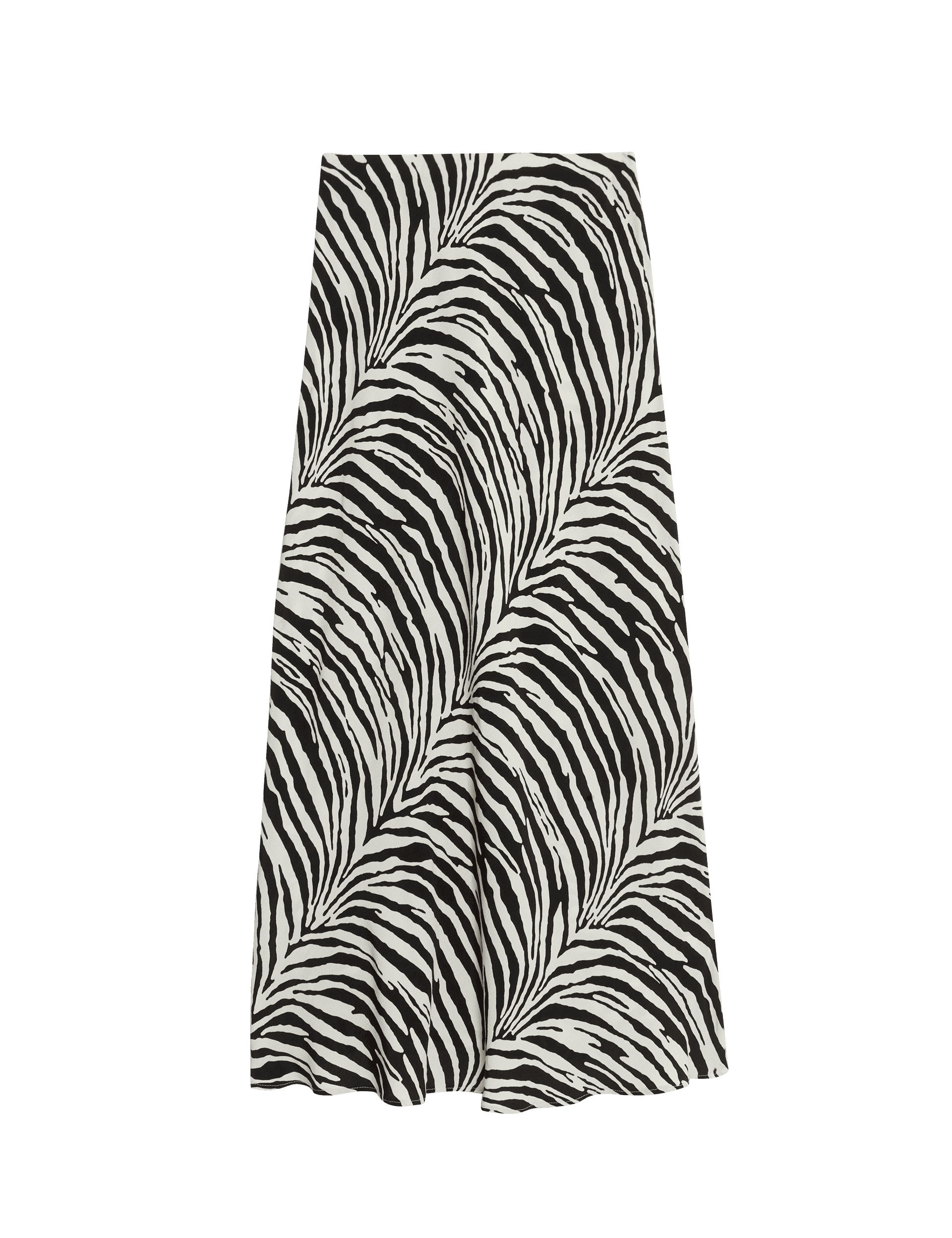 M&S Collection Women's Animal Print Maxi Slip Skirt - 12REG - Black Mix, Black Mix