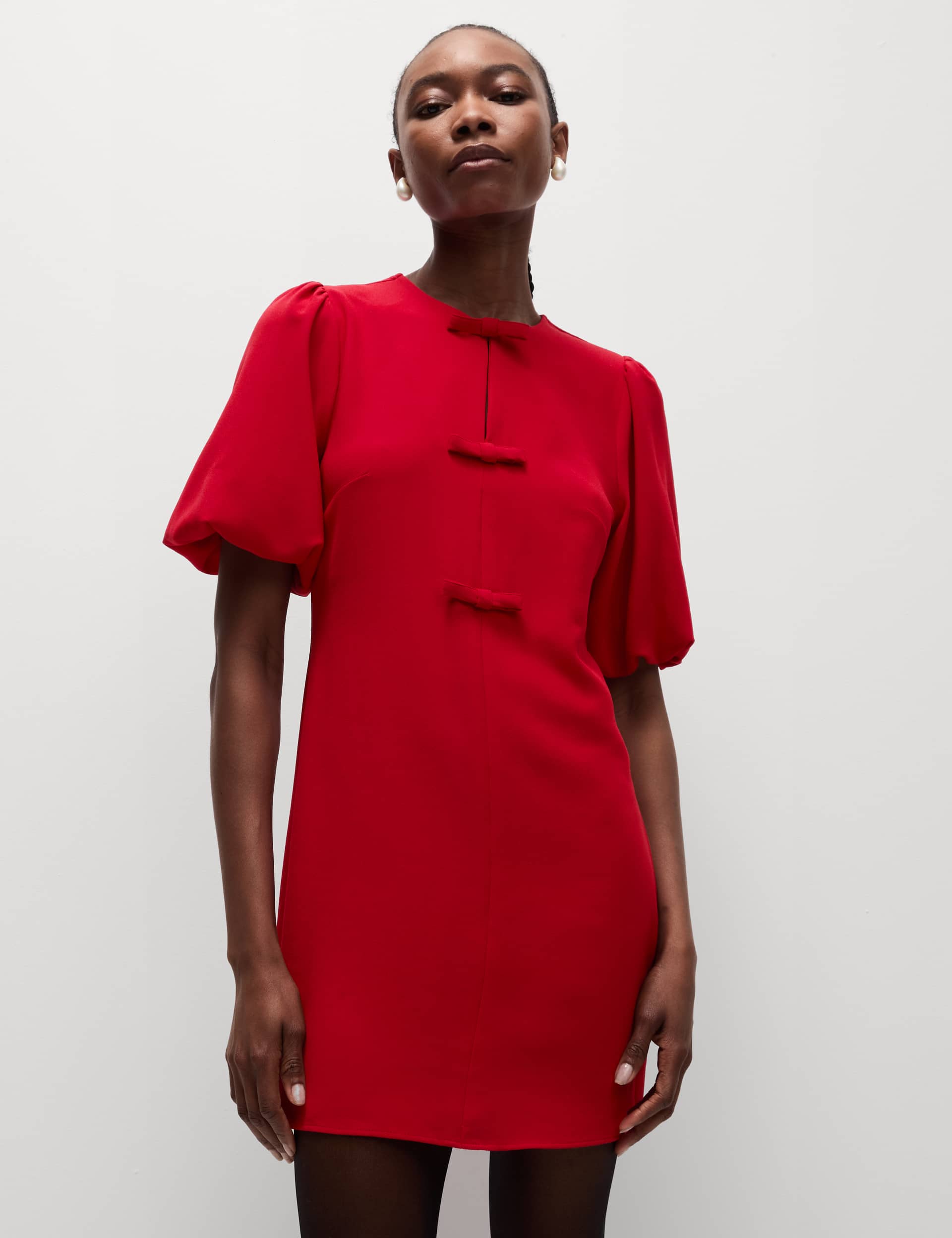M&S Women's Bow Detail Mini Column Dress