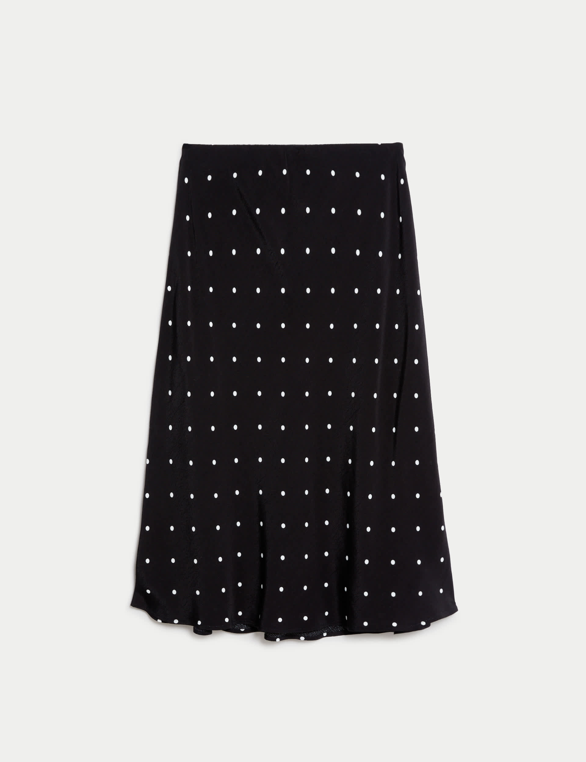 M&S Women's Polka Dot Knee Length Slip Skirt - 14REG - Black Mix, Black Mix