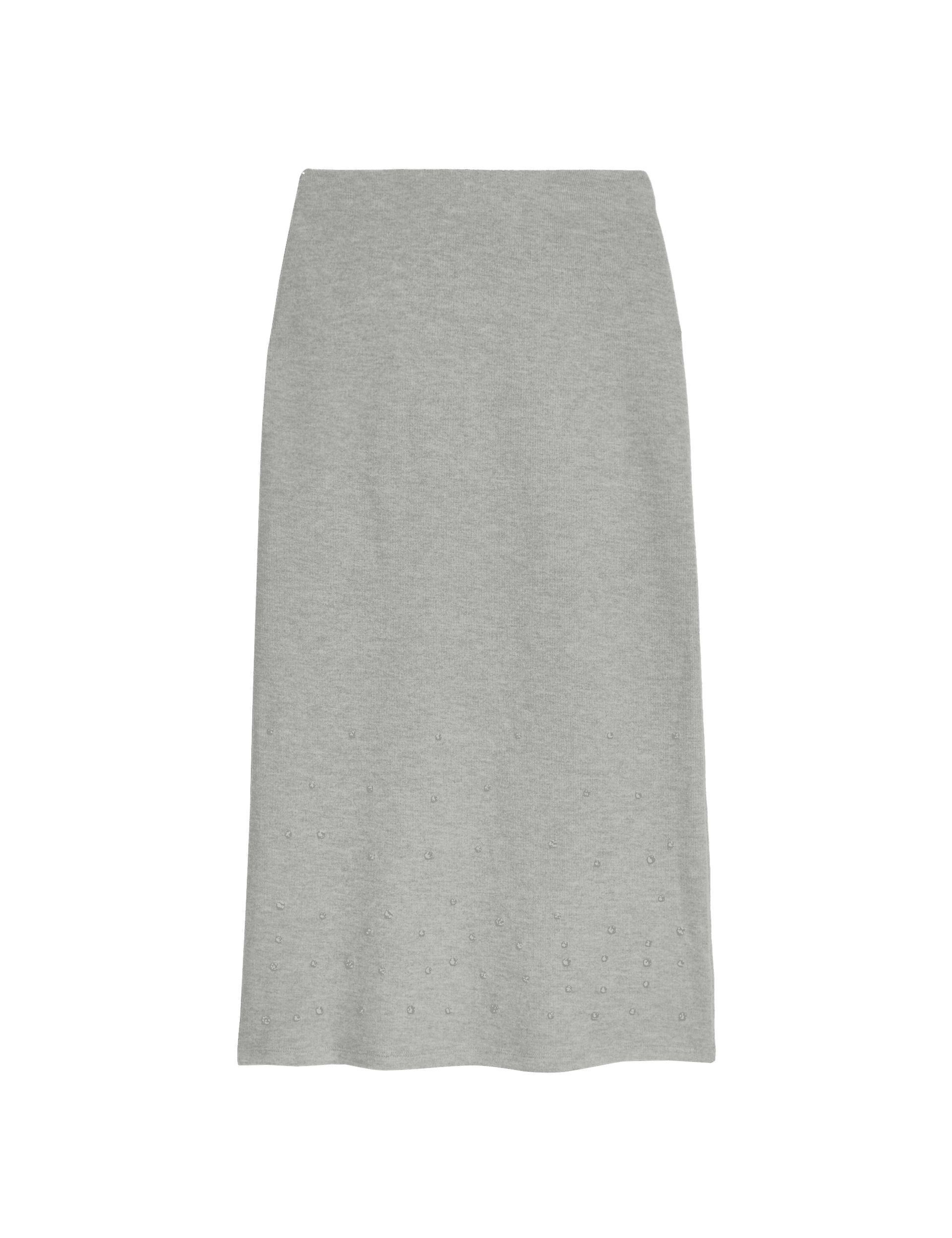 M&S Collection Women's Embellished Midaxi Column Skirt with Cotton - 12REG - Grey, Grey