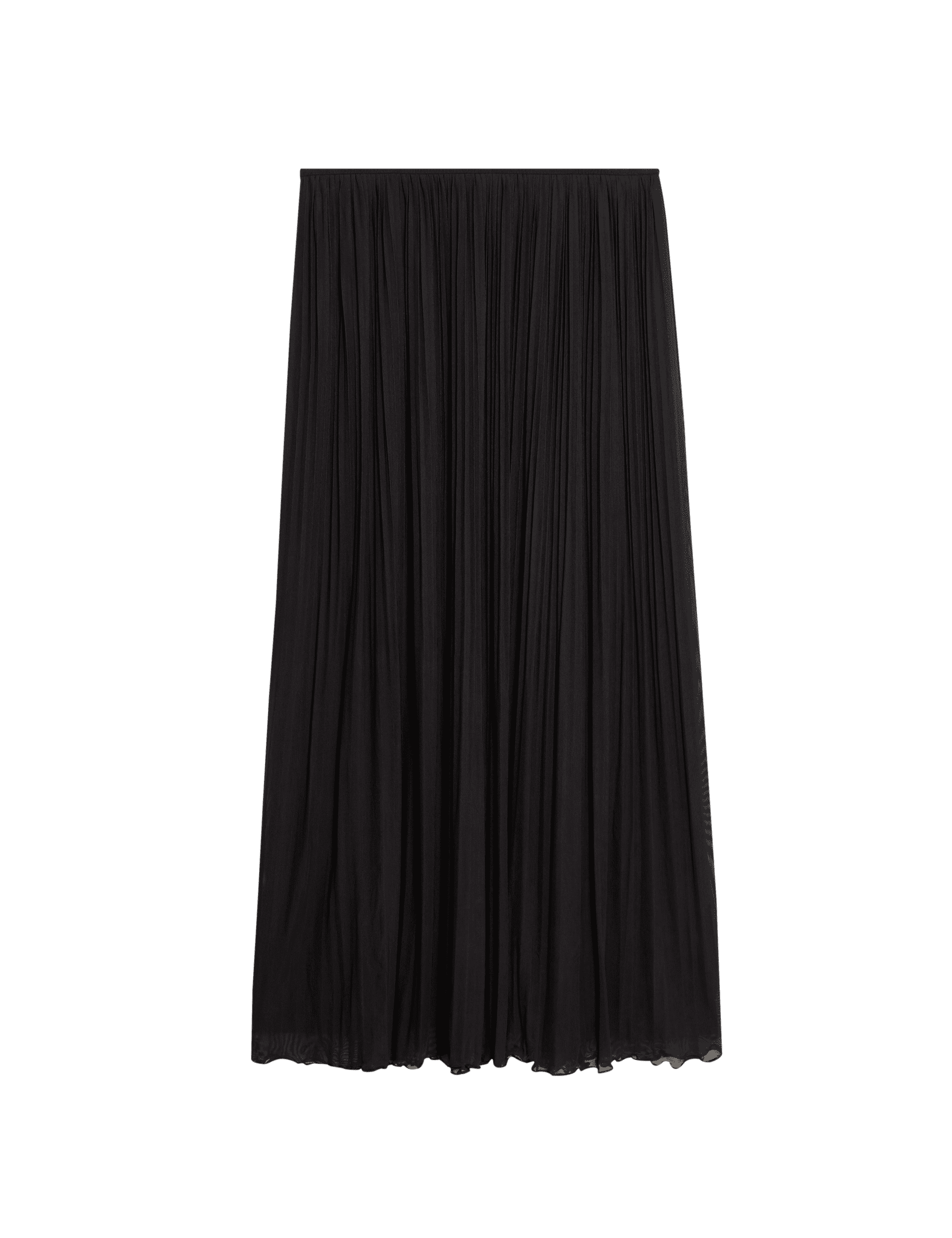 M&S Collection Women's Jersey Pleated Midaxi Slip Skirt - 12REG - Black, Black