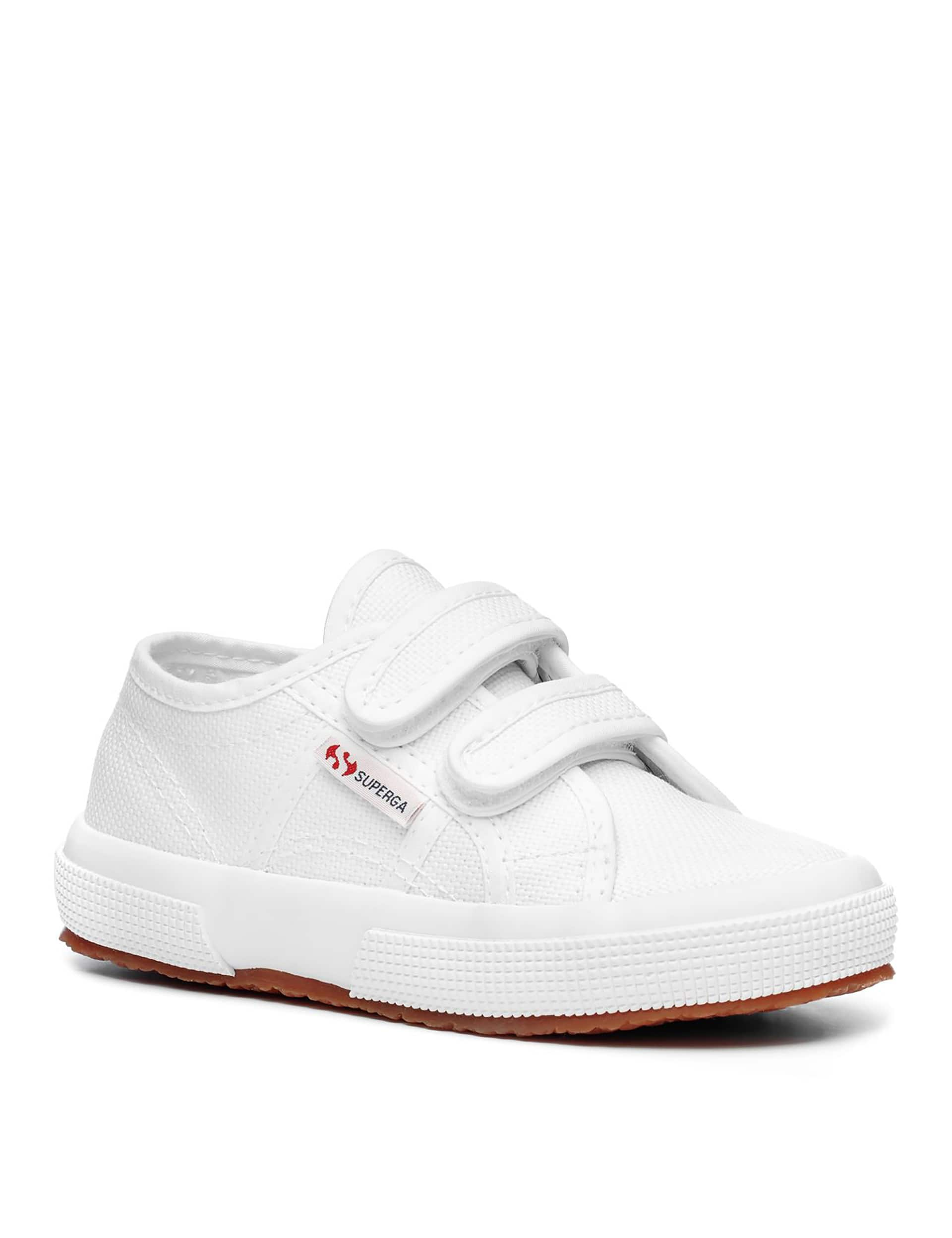 Superga Kids 2750-Cotjstrap Classic Riptape Trainers ( 5.5 Small - 1 Large) - 1.5 L - White, Navy,Wh