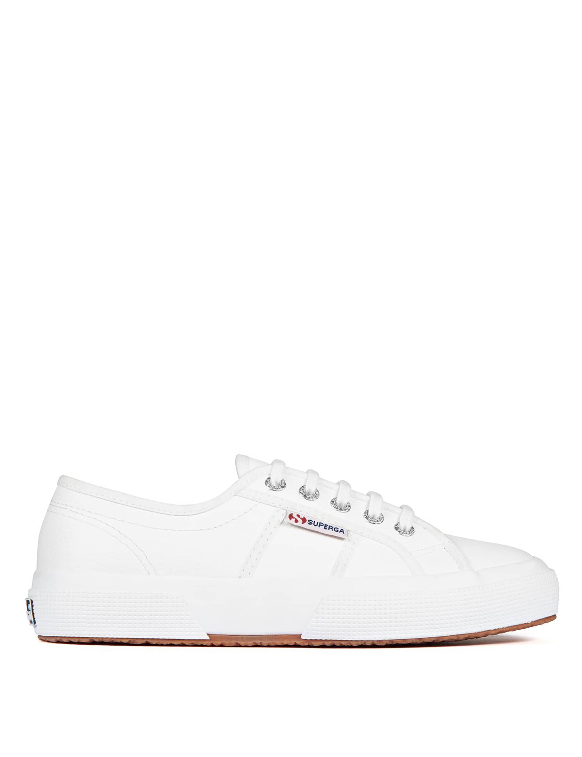 Superga 2750 Efglu Leather Lace Up Trainers - 6 - White, White,Navy,Black,Grey