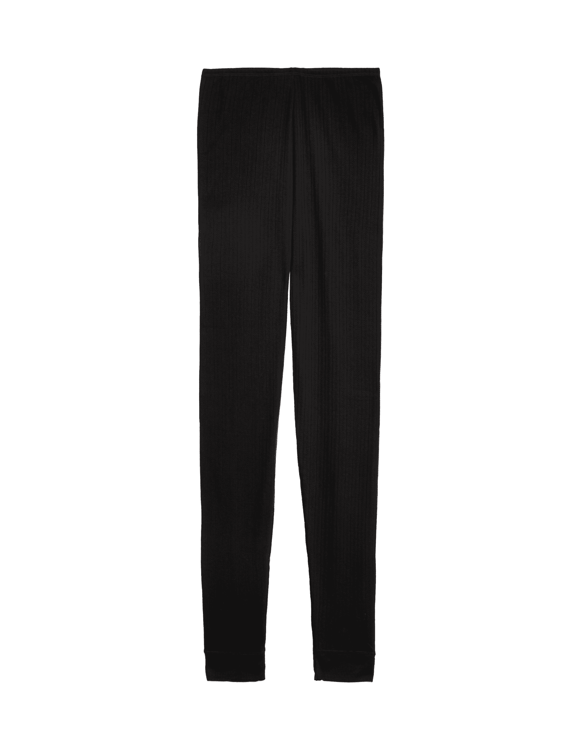 M&S Collection Women's Thermal Pointelle Leggings - 12 - Black Mix, White,Black Mix