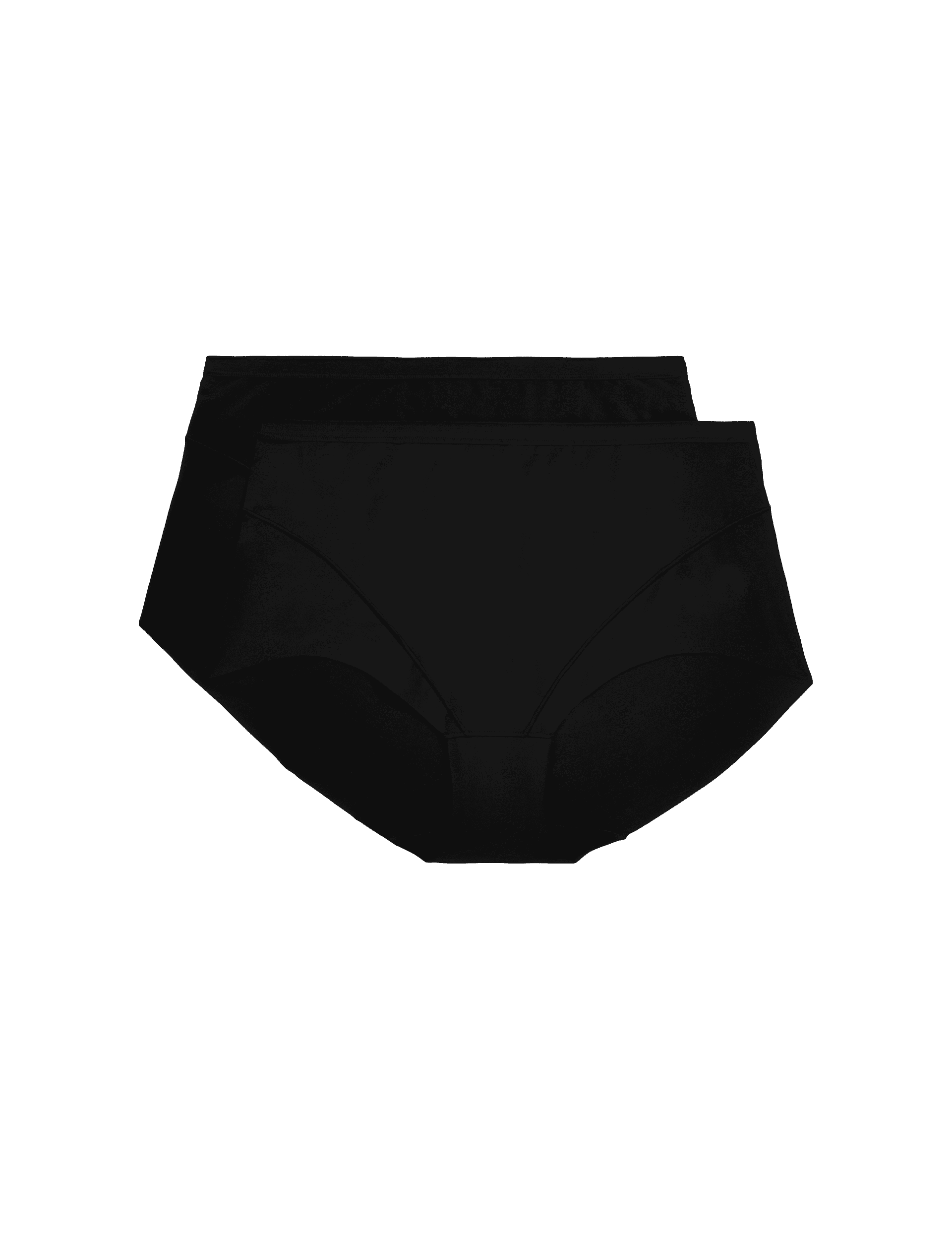 M&S Collection Women's 2 Pack Light Control No VPL Full Briefs - 14 - Black, Black