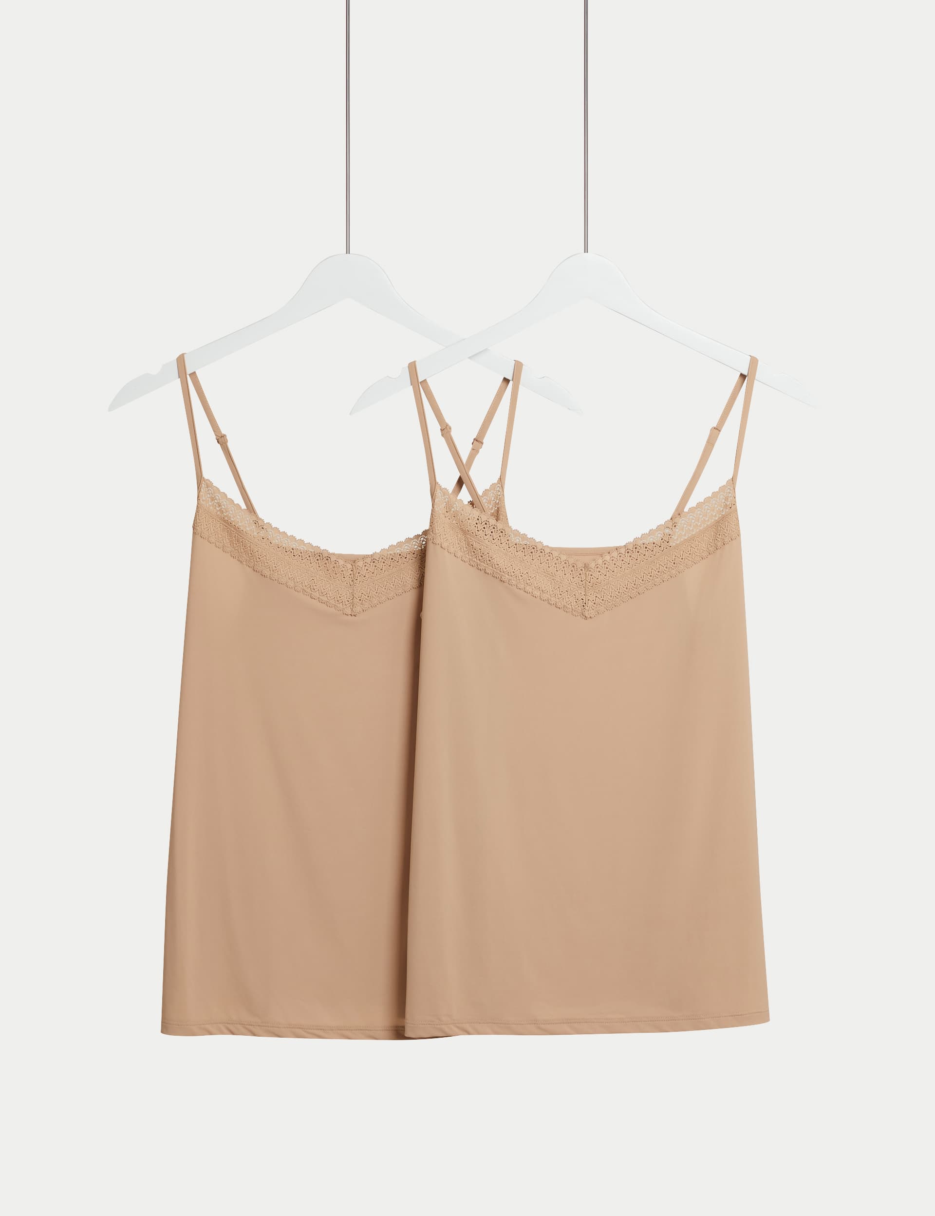 M&S Women's 2pk Cool Comfort Vest - 14 - Nude Mix, Nude Mix,Opaline,Rich Amber,Rich Quartz,White Mix