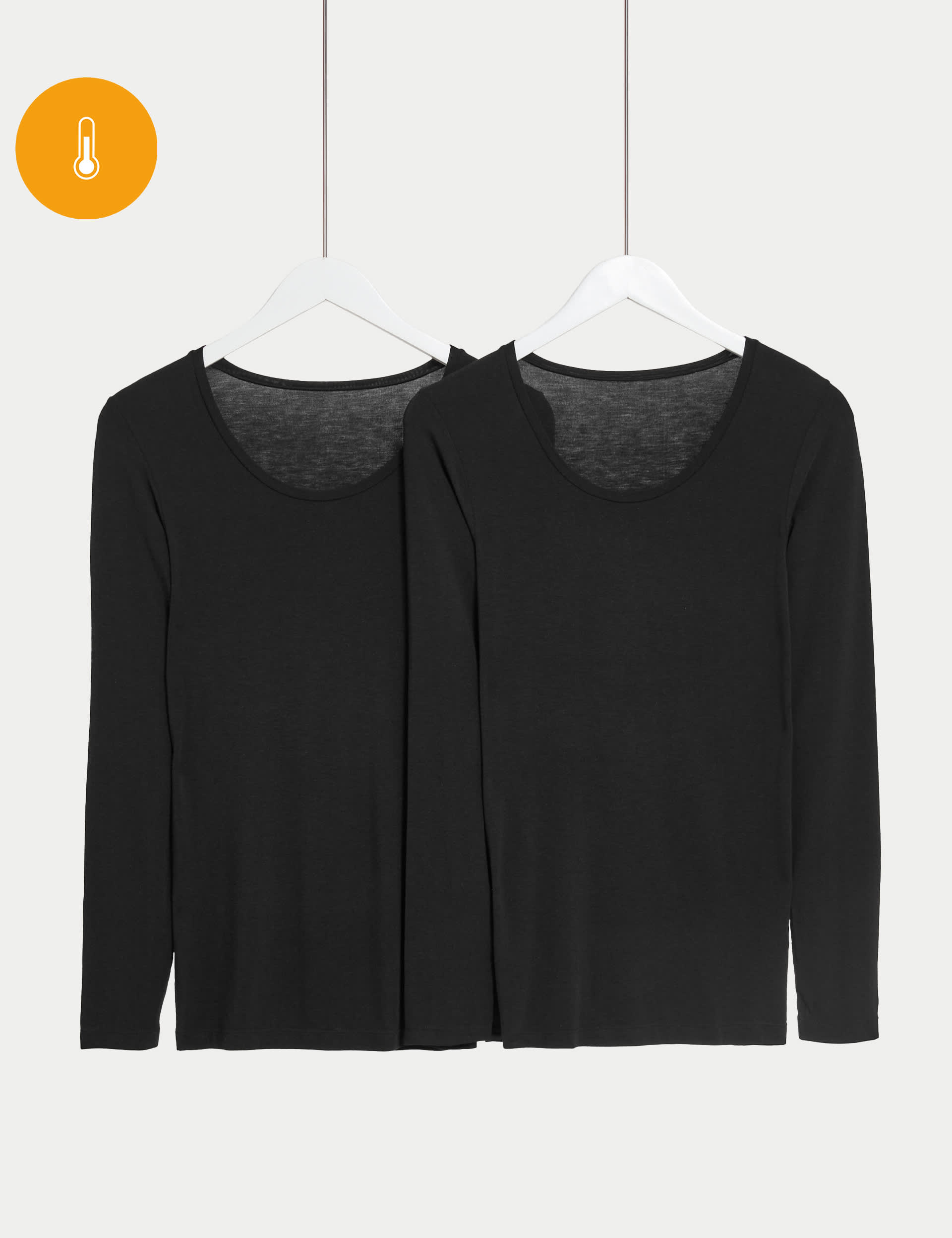 M&S Women's 2pk Heatgen  Thermal Long Sleeve Tops