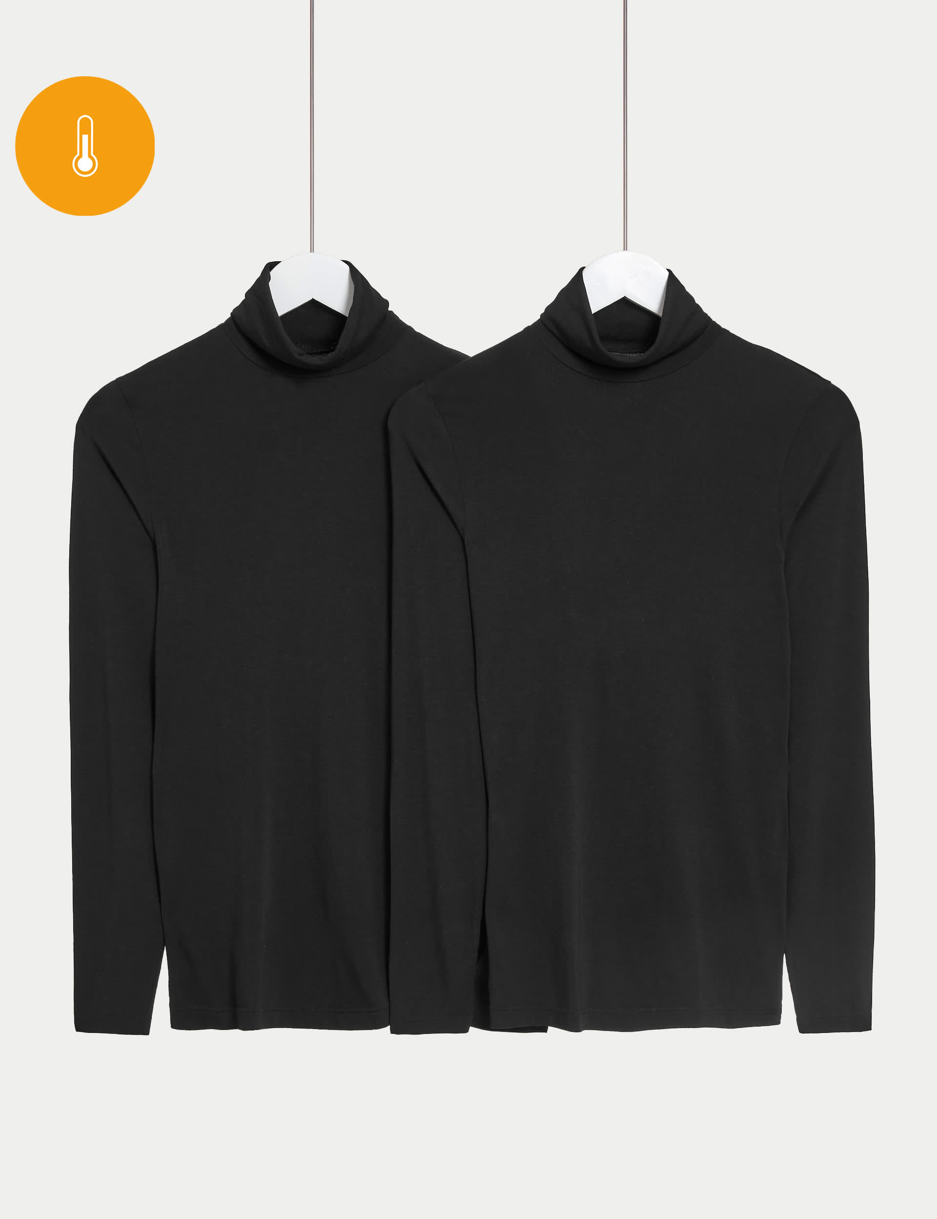 M&S Women's 2pk Heatgen  Thermal Polo Neck Tops