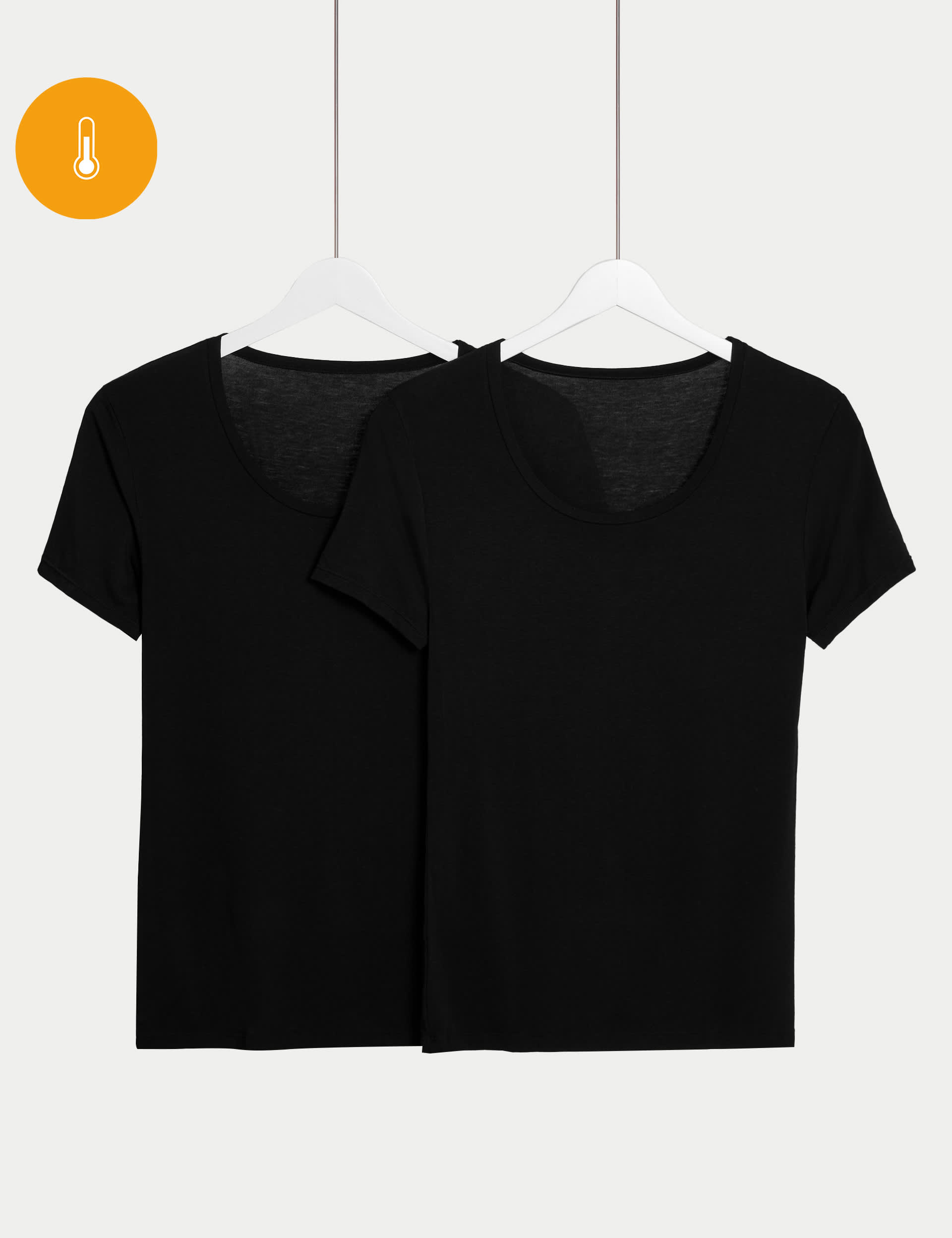 M&S Women's 2pk Heatgen  Thermal Short Sleeve Tops
