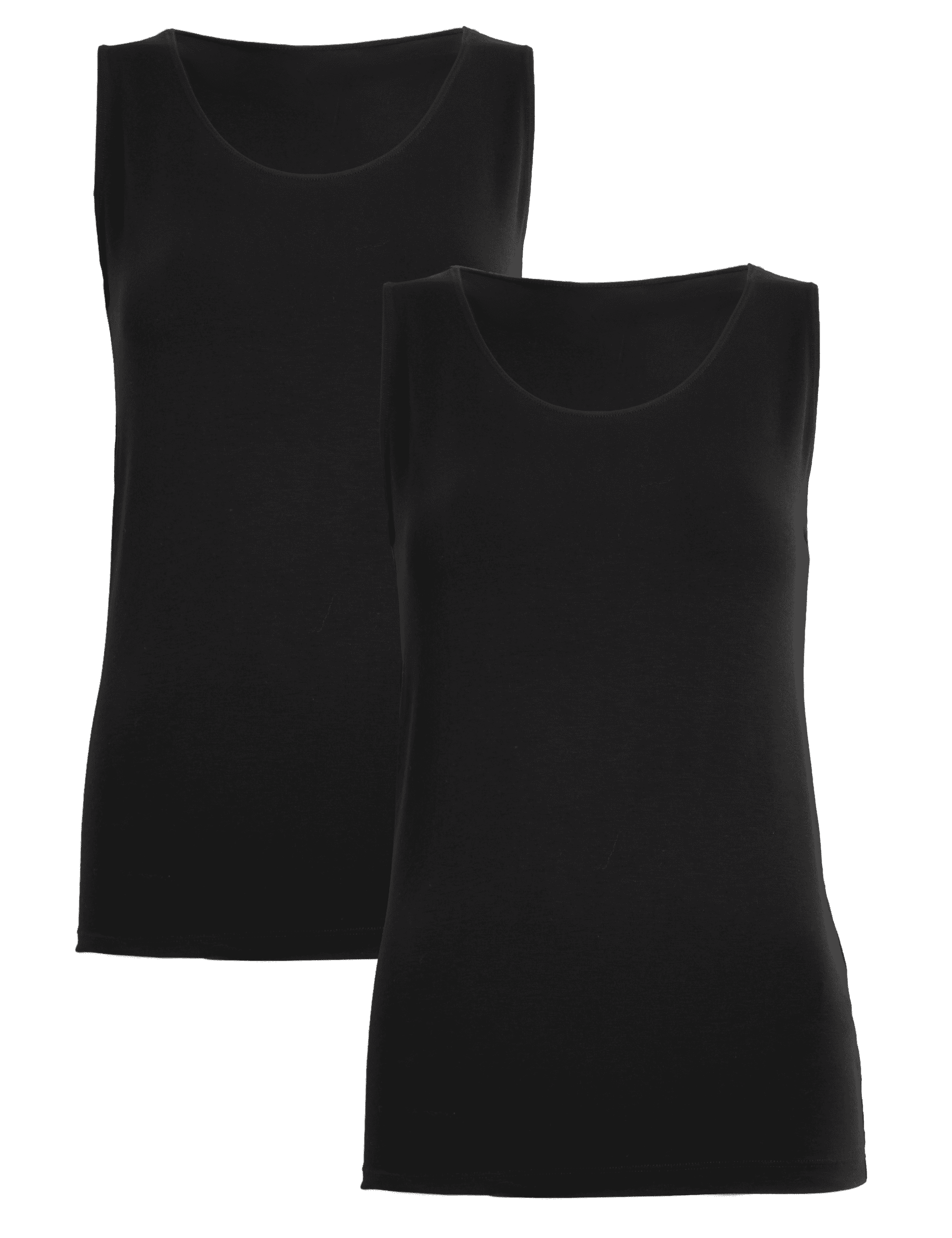 M&S Collection Women's 2 Pack Heatgen Thermal Built-up Shoulder Vest - 12 - Black, Black