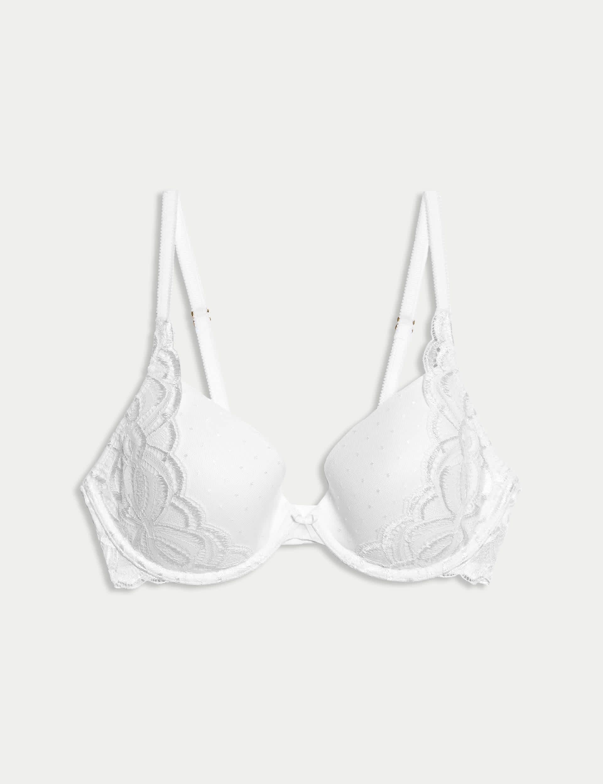 M&S Collection Women's Amelia Lace Wired Plunge Bra (A-E) - 36C - White, White,Blue,Black