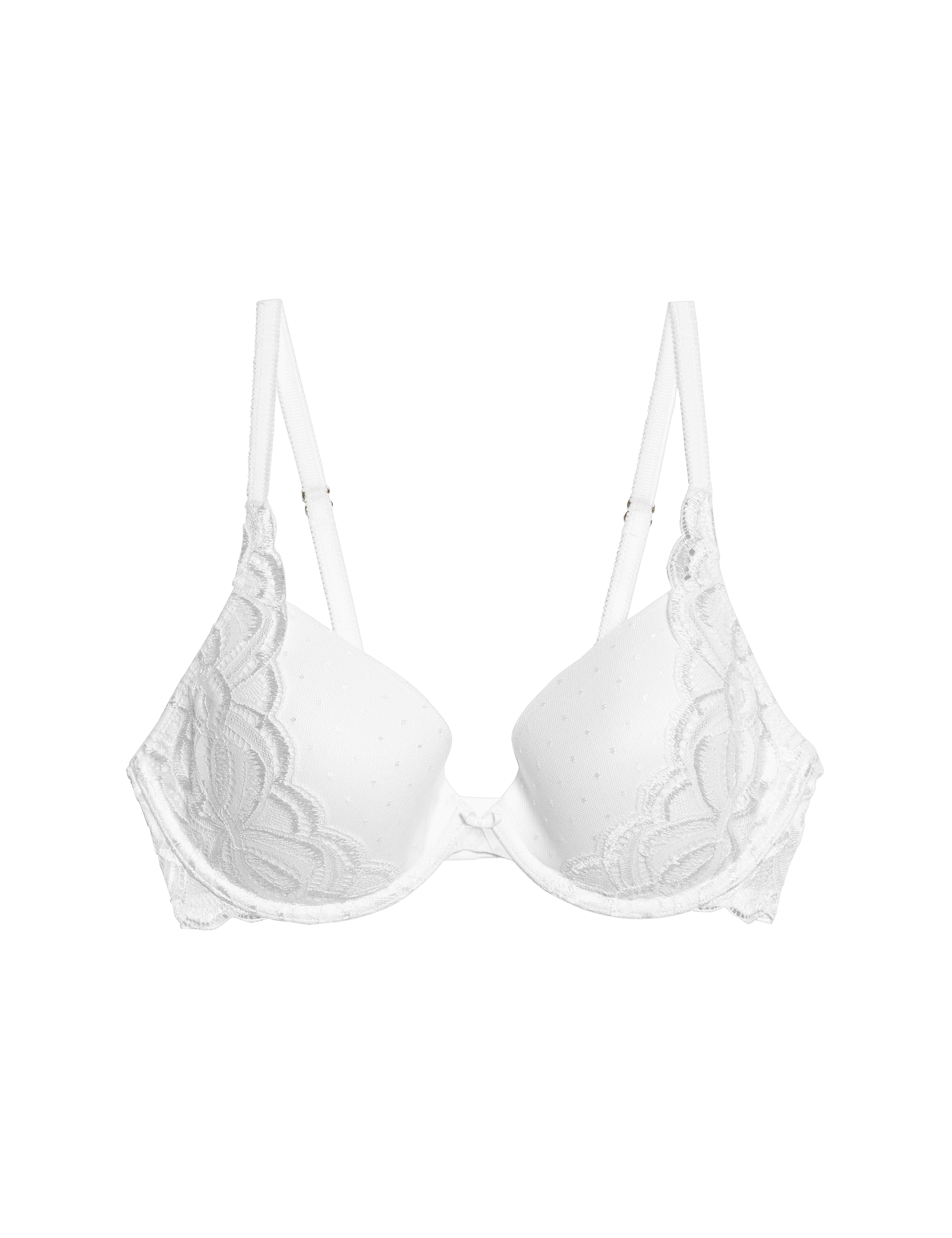 M&S Collection Women's Amelia Lace Wired Plunge Bra (A-E) - 36C - White, Black,Blue,White