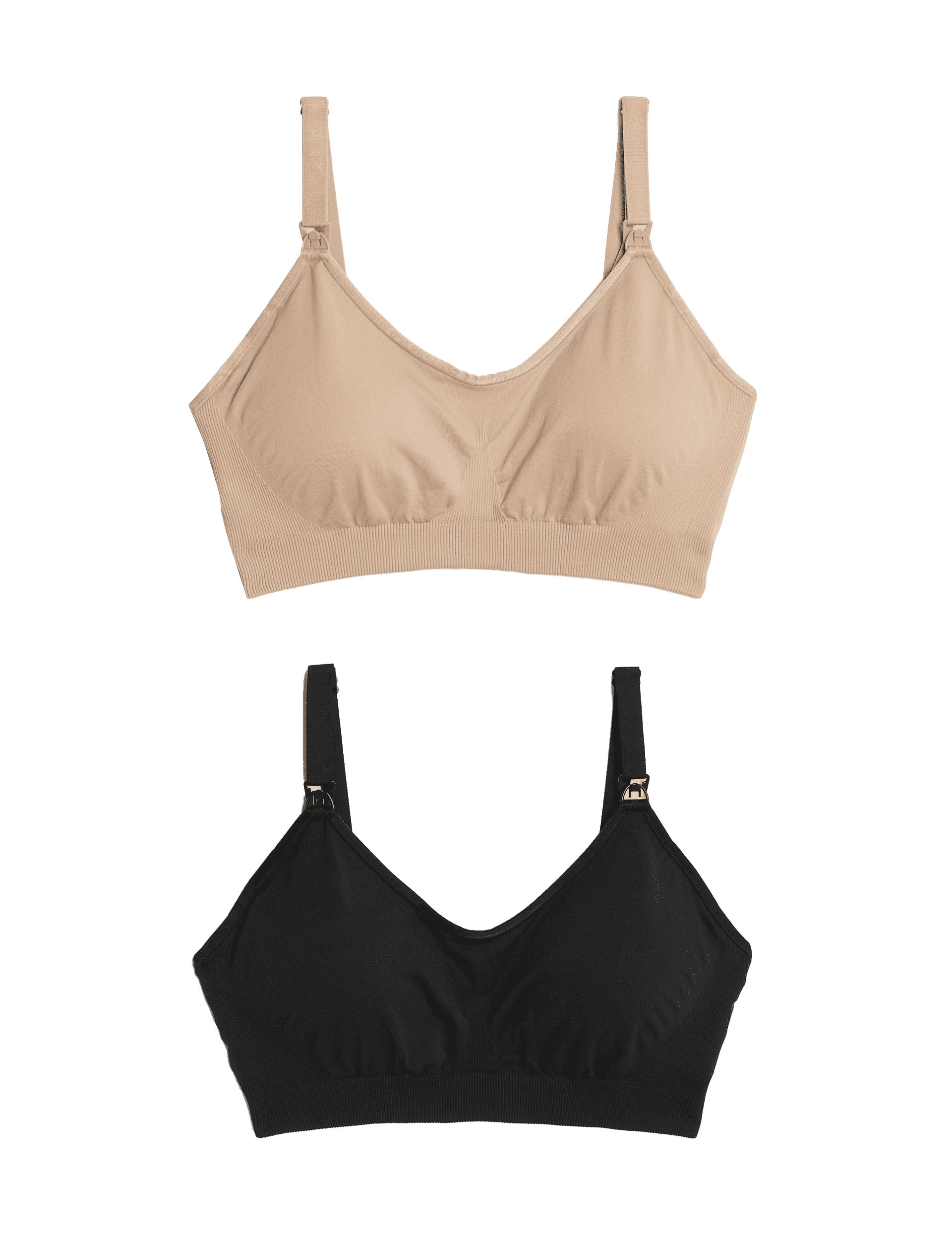 M&S Collection Women's 2 Pack Seamless Full Cup Nursing Bras - Rose Quartz, Rose Quartz,Grey Mix