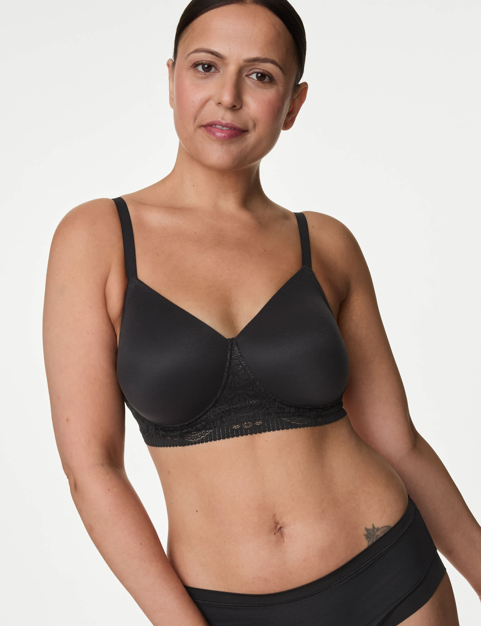 Body By M&S Women's Body Soft Non Wired Post Surgery Bra A-H - 38B - Black, Black,Opaline,Slate Blu