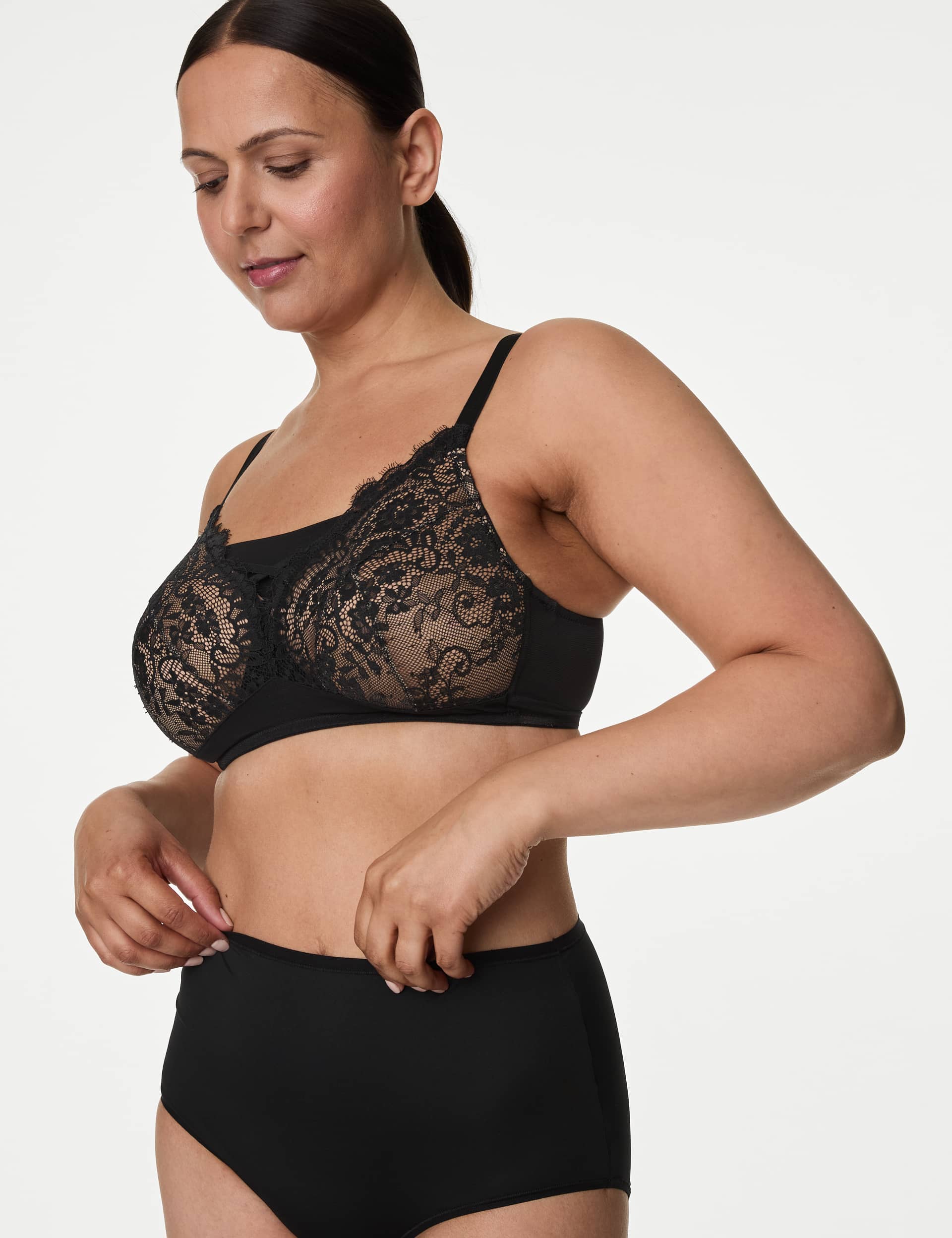 M&S Women's Lace Non Wired Post Surgery Bra A-E