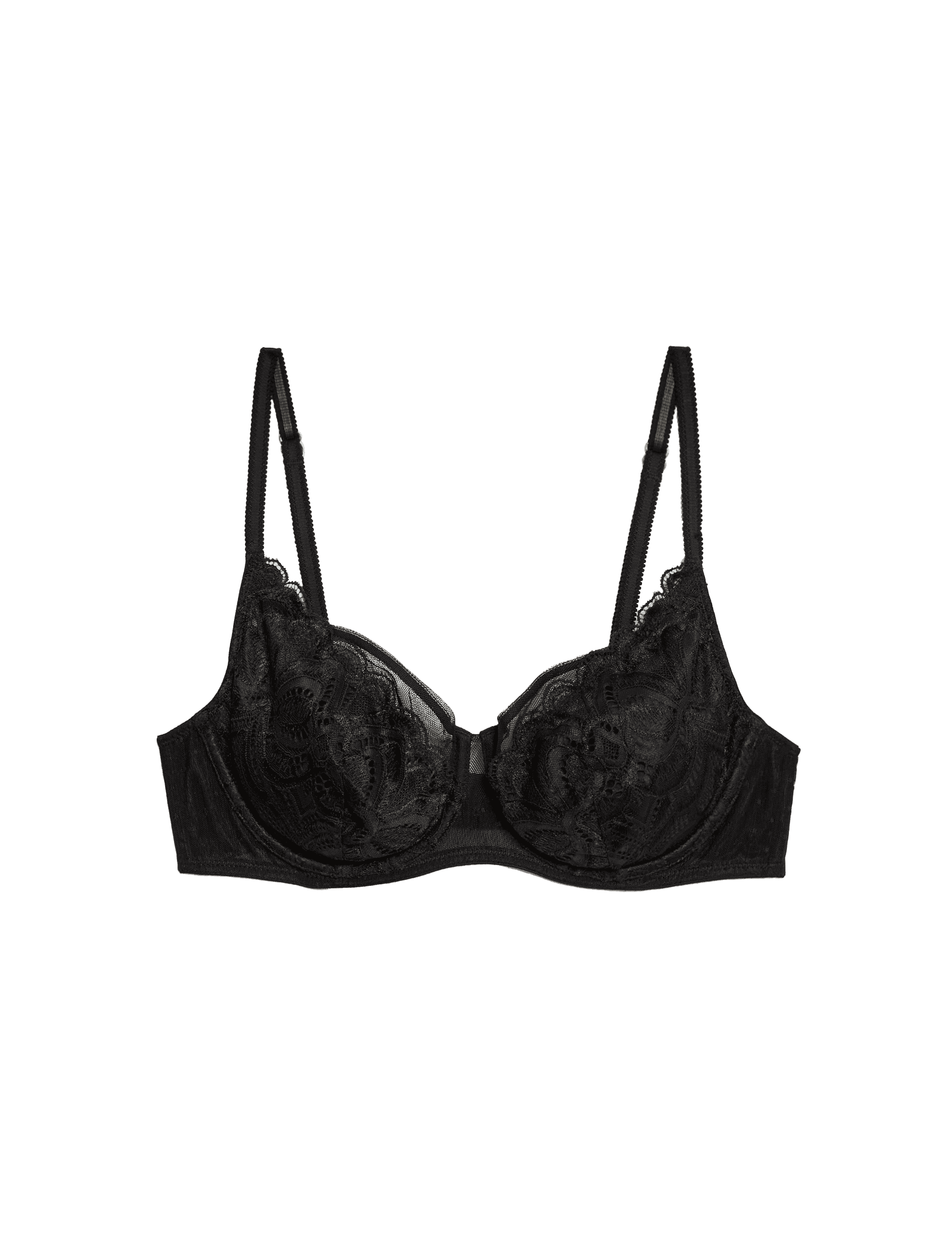 M&S Collection Women's Amelia Lace Natural Lift Full Cup Bra (A-E) - 38DD - Black, Black,White,Opal