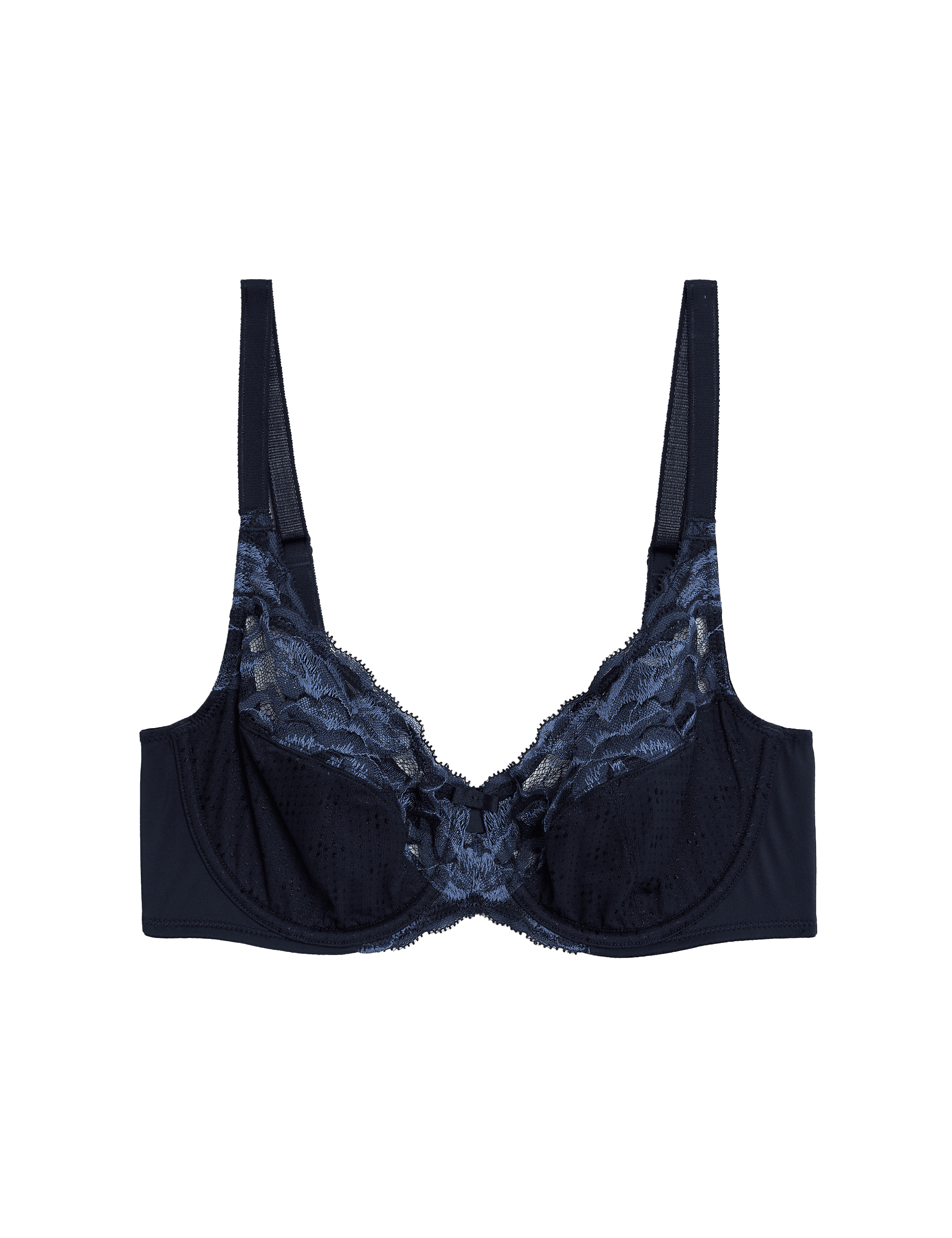 M&S Collection Women's Wild Blooms Wired Full Cup Bra A-E - 36C - Navy, Navy